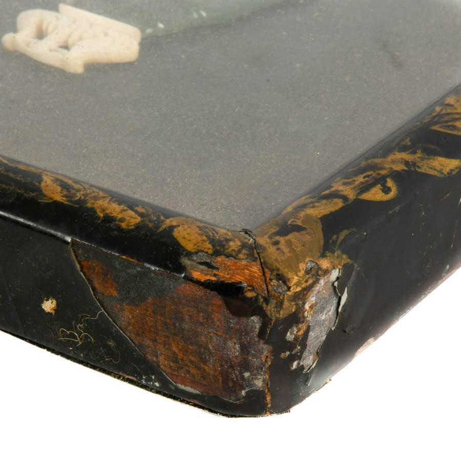 Framed Chinese Inlaid Stone Shadow Box-5