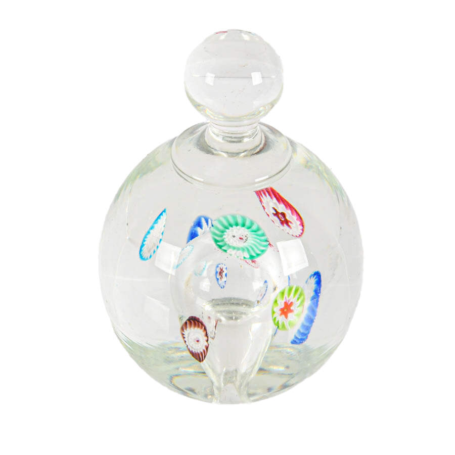 Murano Knob-Top Millefiori Paperweight Attributed to Fratelli Toso-2