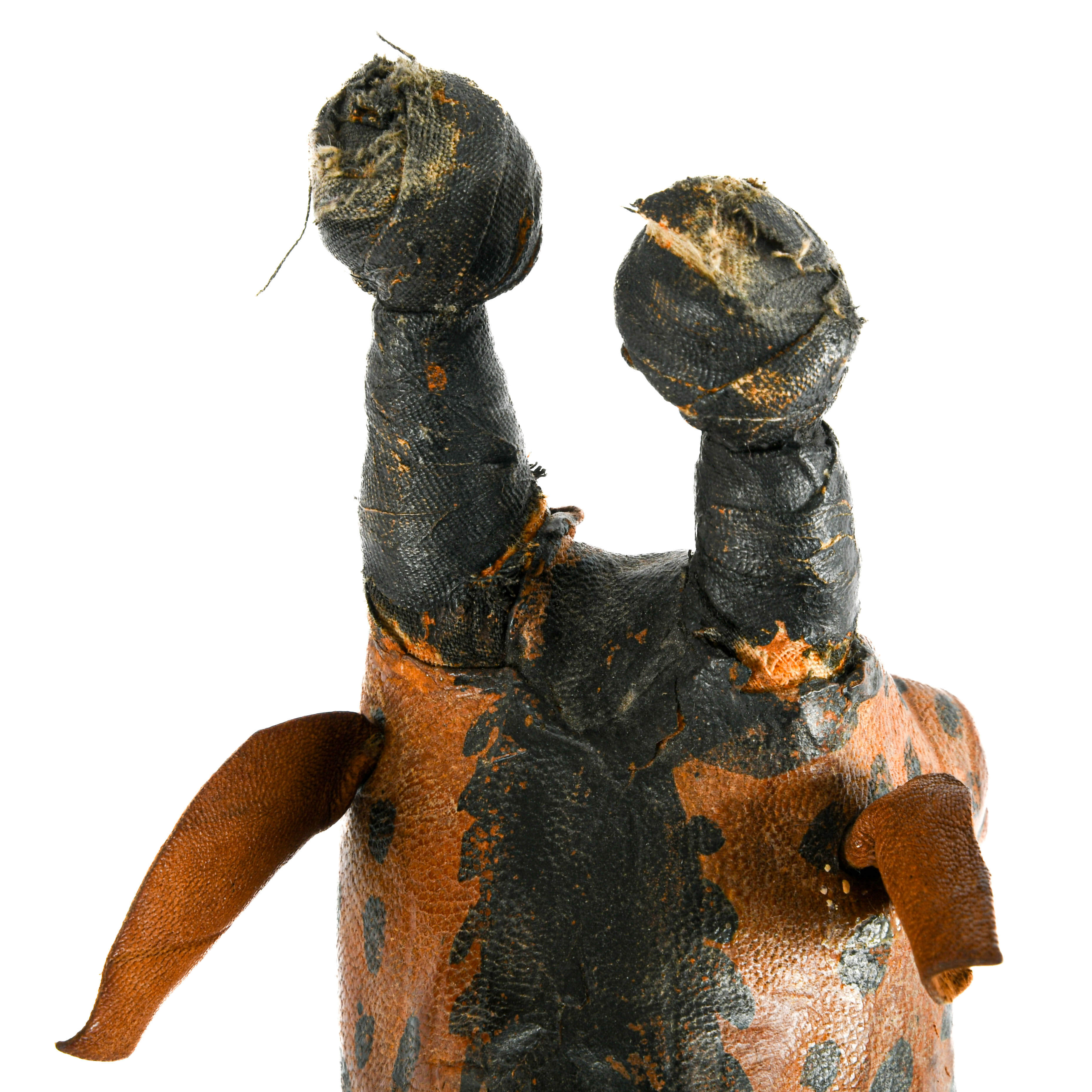 Mid-Century Modern Leather and Painted Giraffe Sculpture-8
