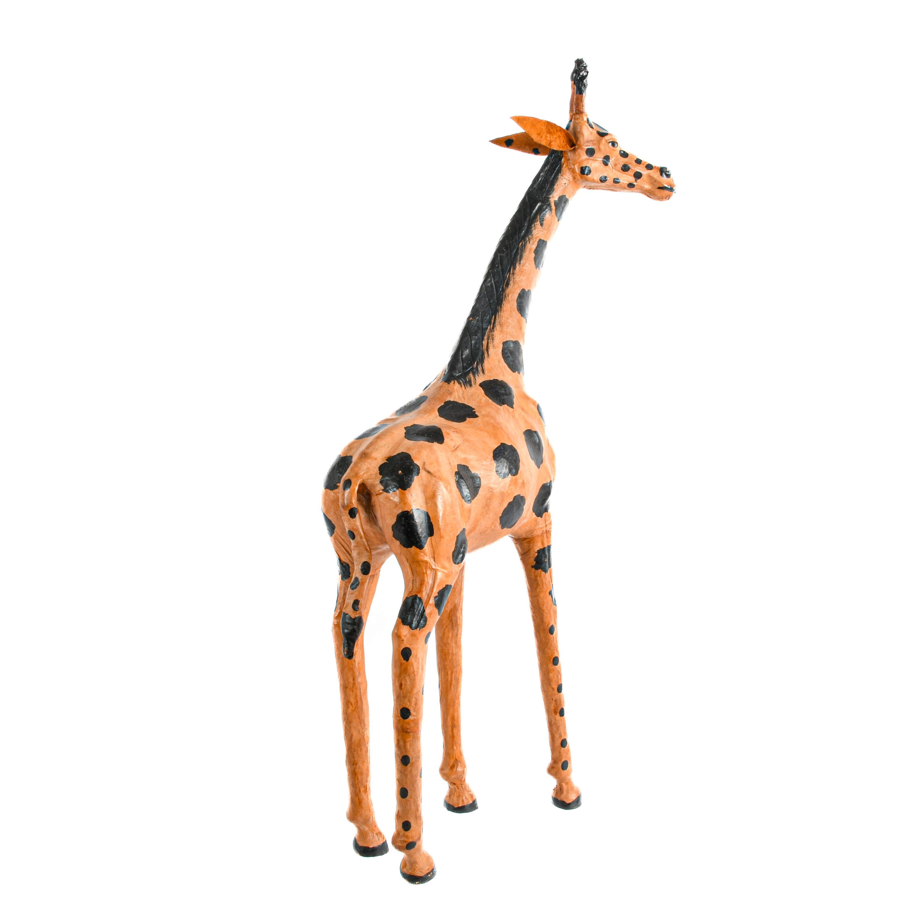 Abercrombie & Fitch-Style Leather and Painted Giraffe Figure-4