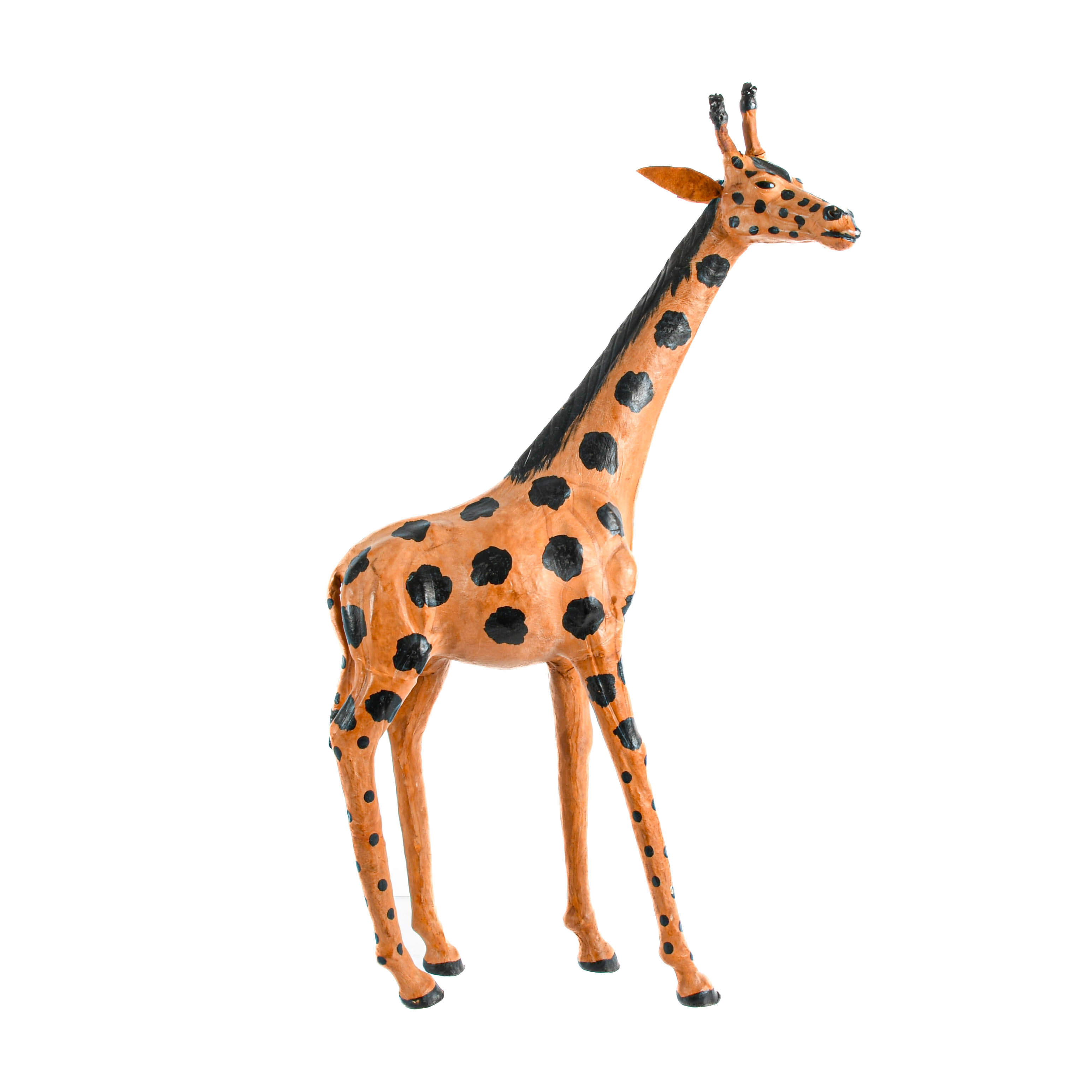 Abercrombie & Fitch-Style Leather and Painted Giraffe Figure-2