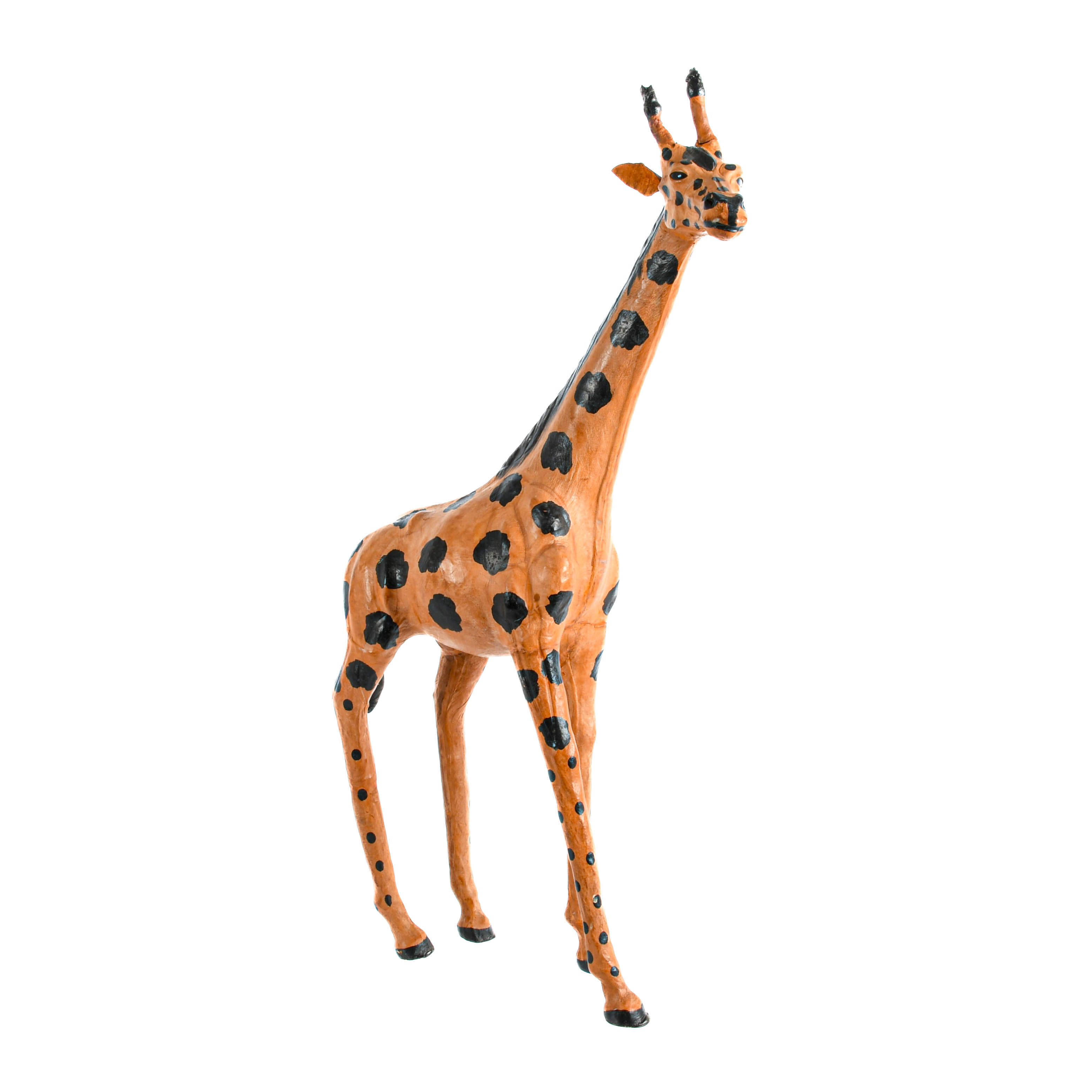 Abercrombie & Fitch-Style Leather and Painted Giraffe Figure-1