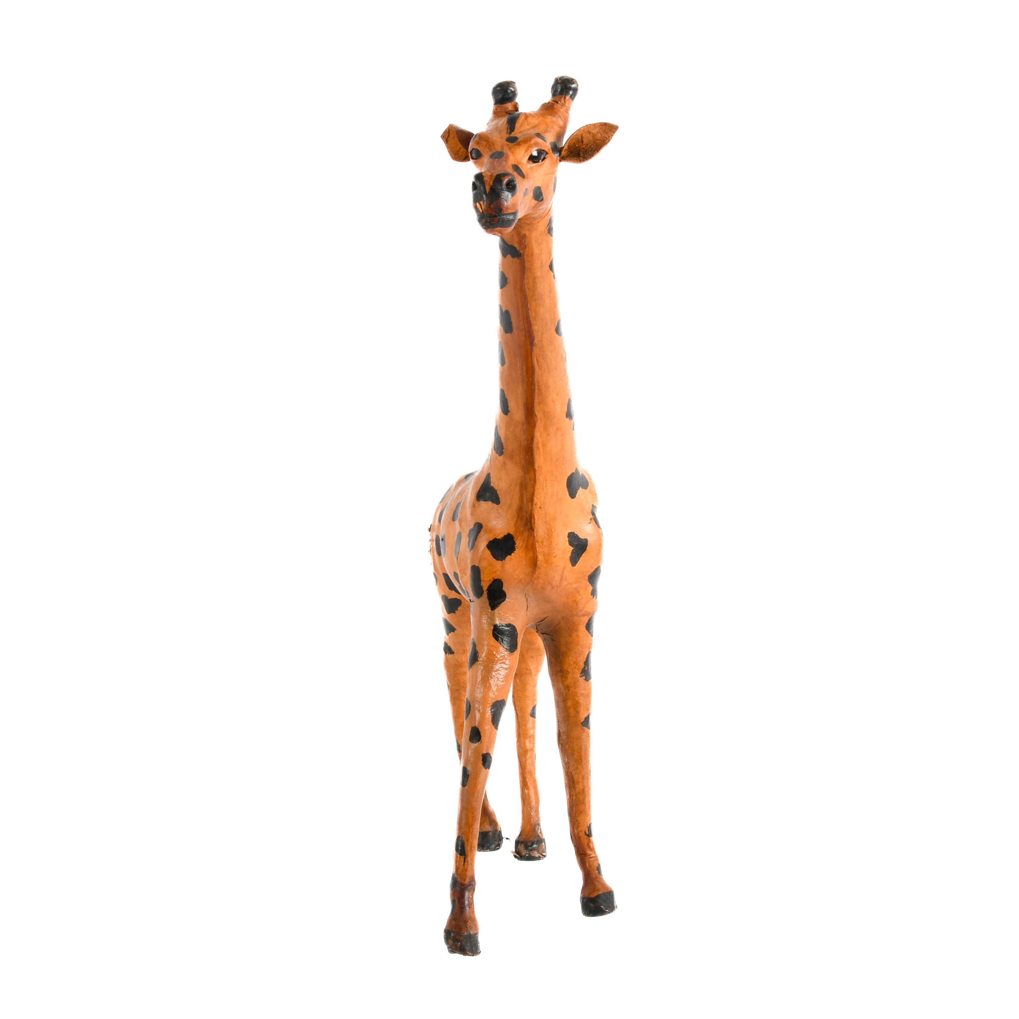 Abercrombie & Fitch-Style Leather and Painted Giraffe Sculpture-7