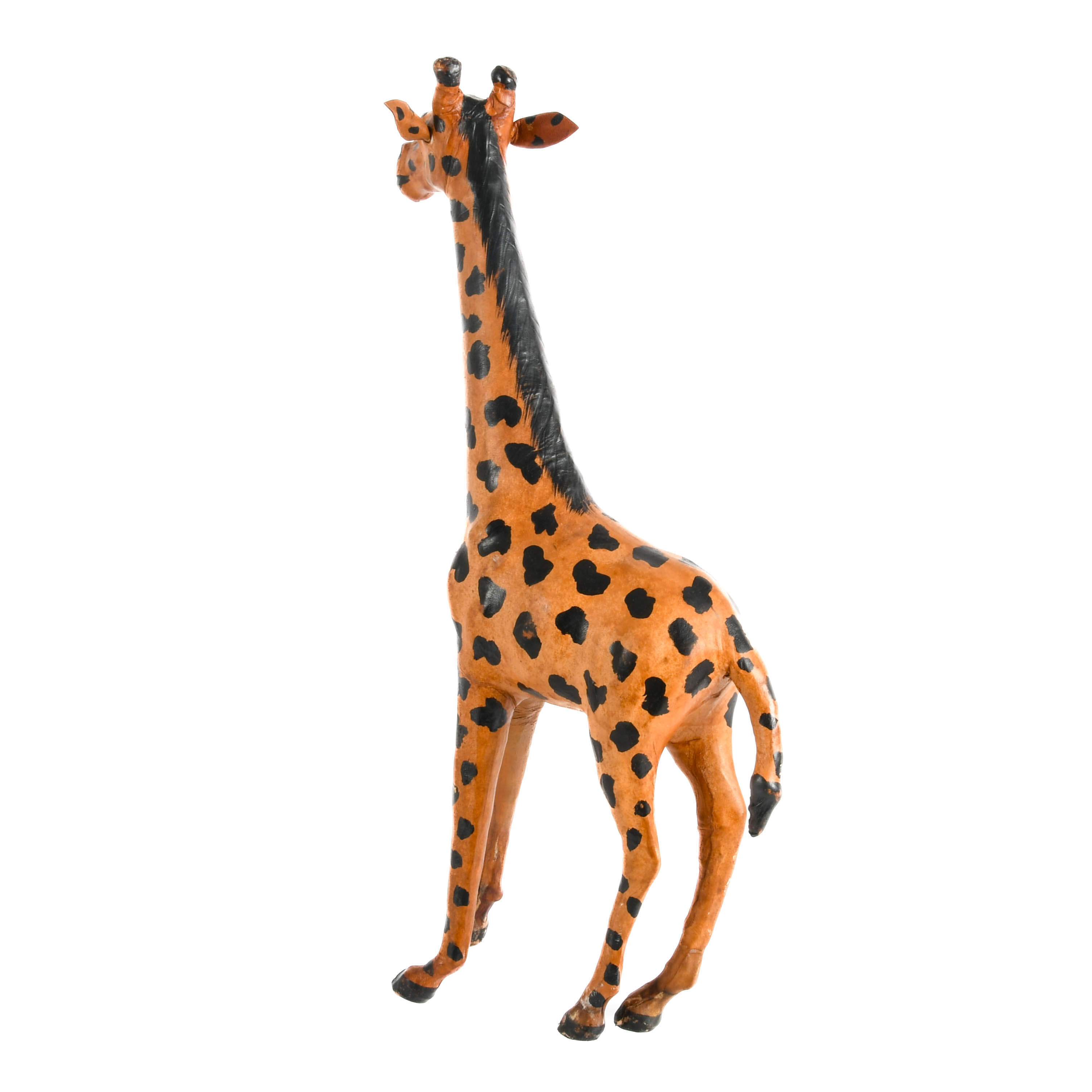 Abercrombie & Fitch-Style Leather and Painted Giraffe Sculpture-5
