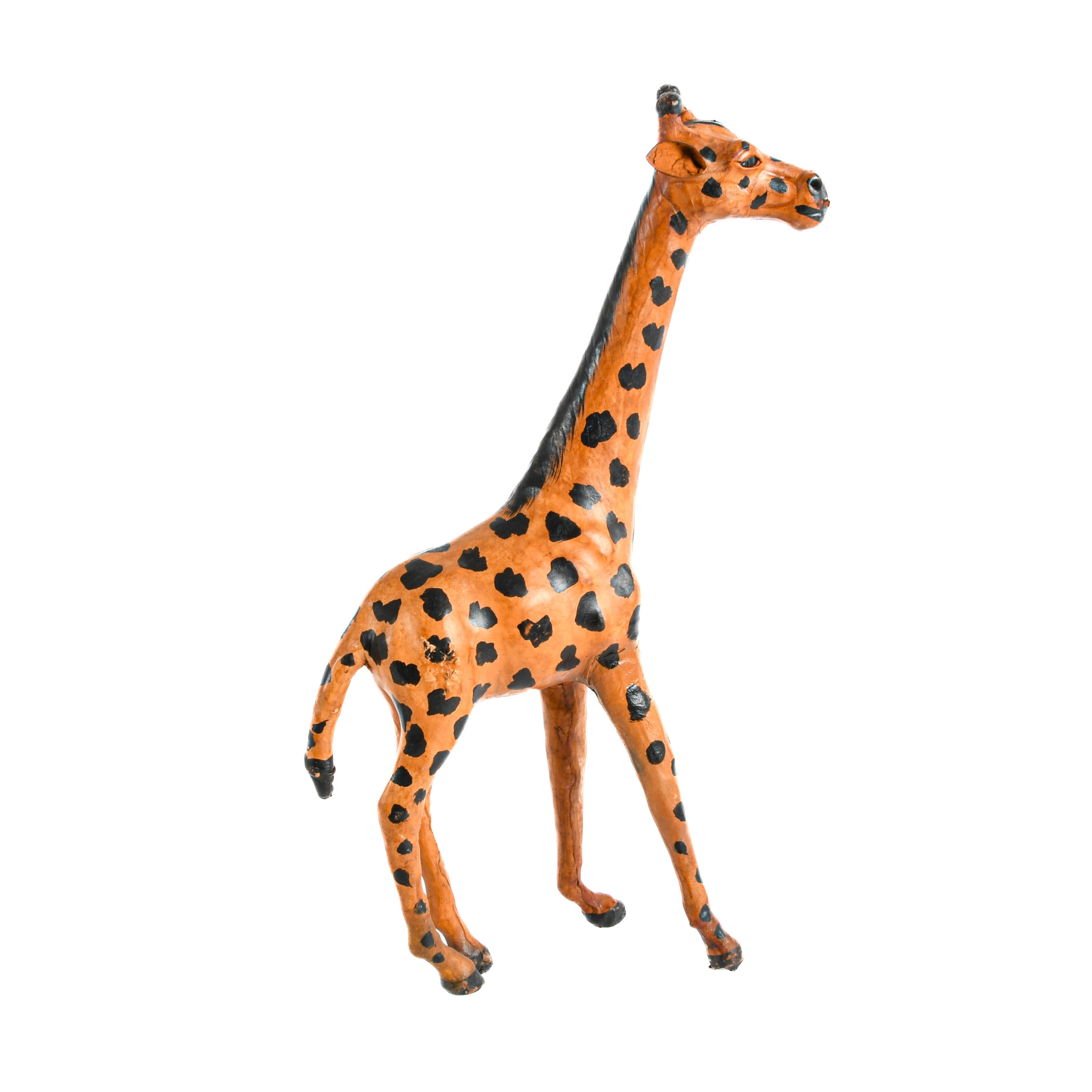 Abercrombie & Fitch-Style Leather and Painted Giraffe Sculpture-3