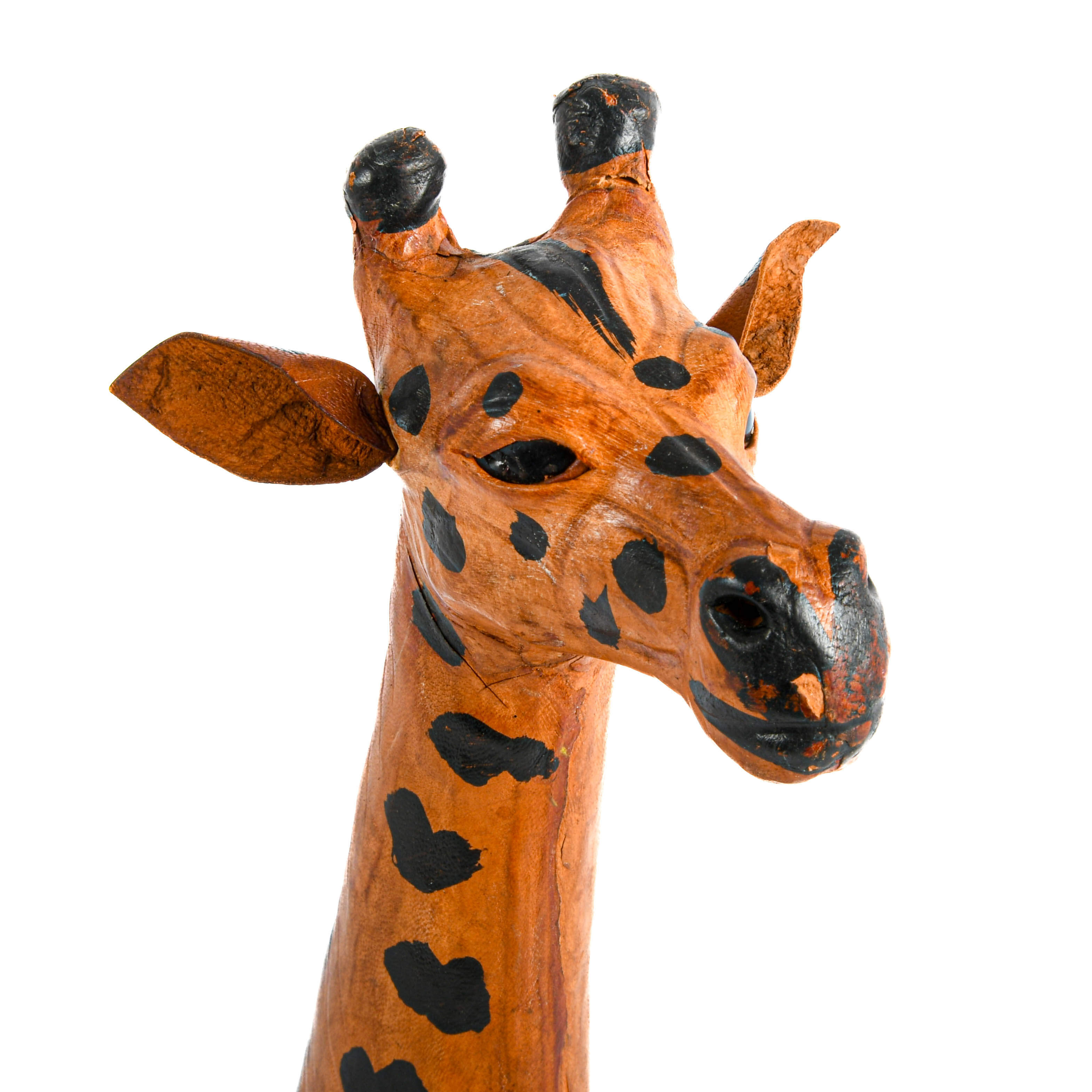 Abercrombie & Fitch-Style Leather and Painted Giraffe Sculpture-2