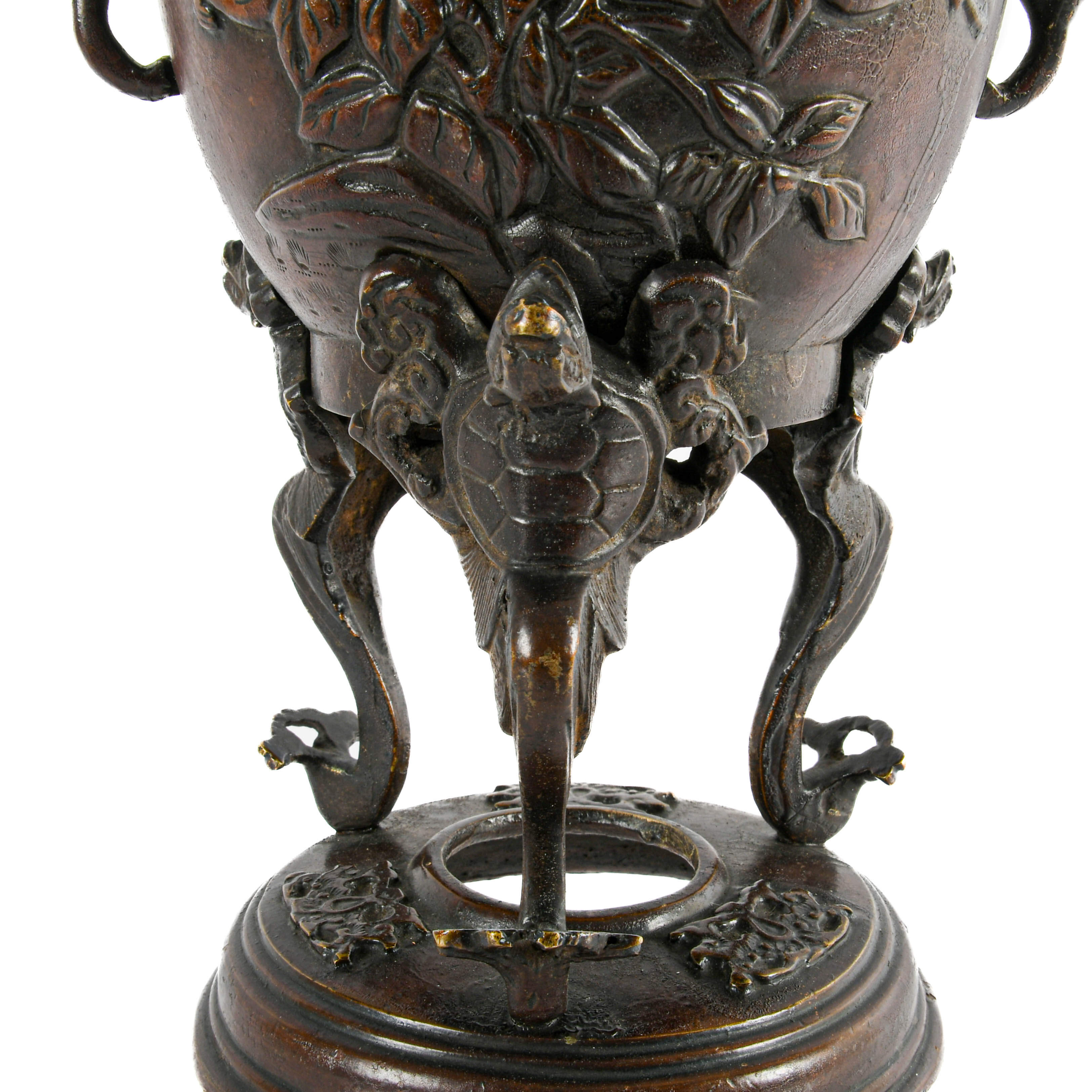 Antique Pair of Bronze Japanese Censers-6