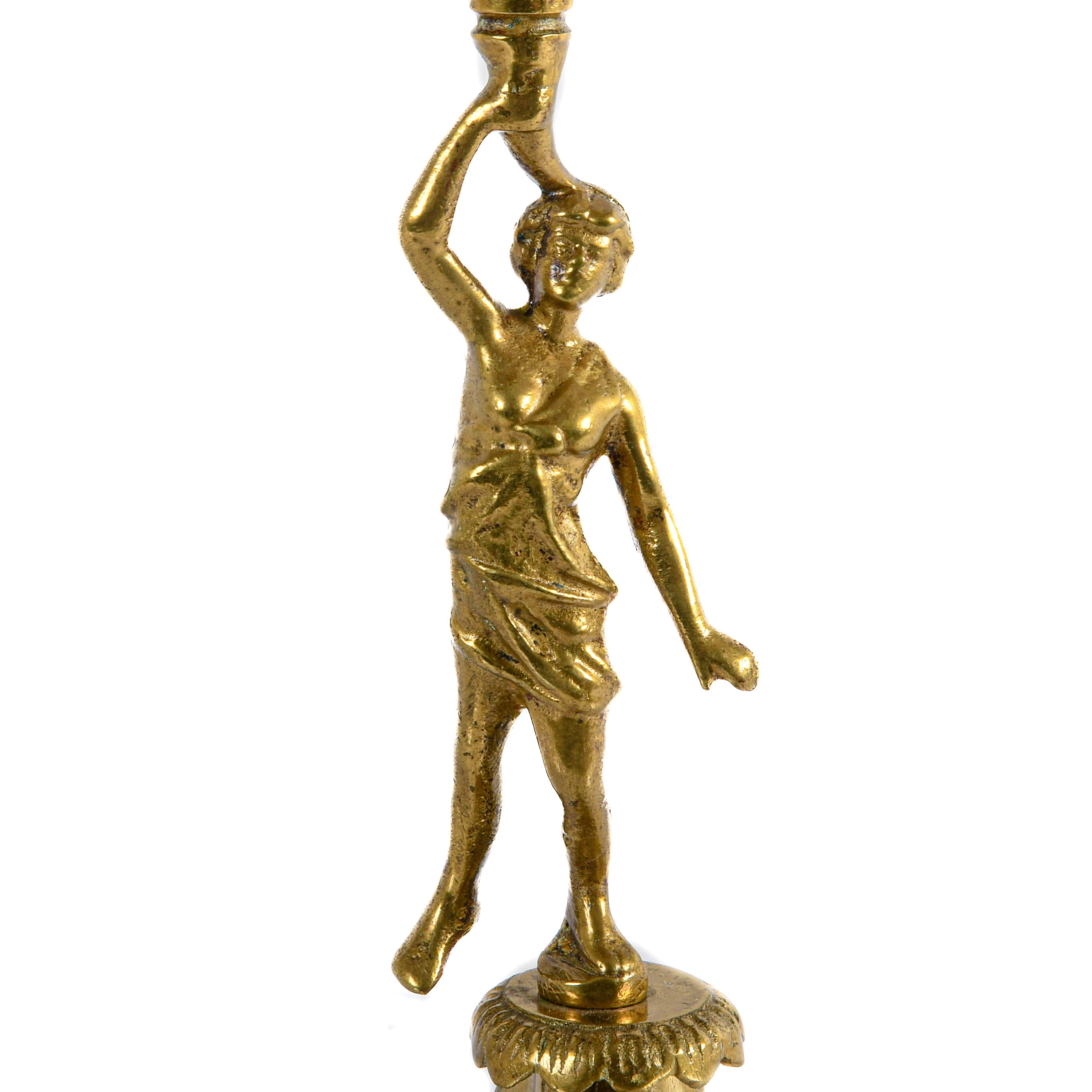 Pair of Brass Figural Five-Arm Candle Holders-6