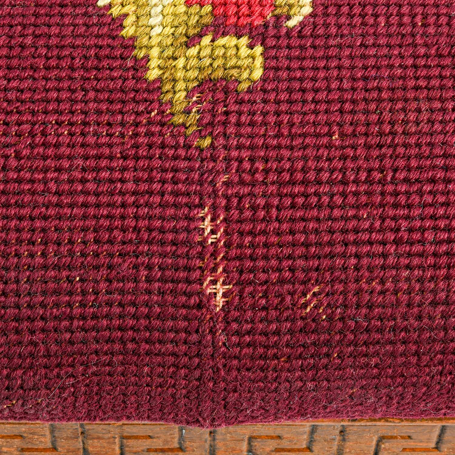 Antique Walnut and Needlepoint Footstool-5