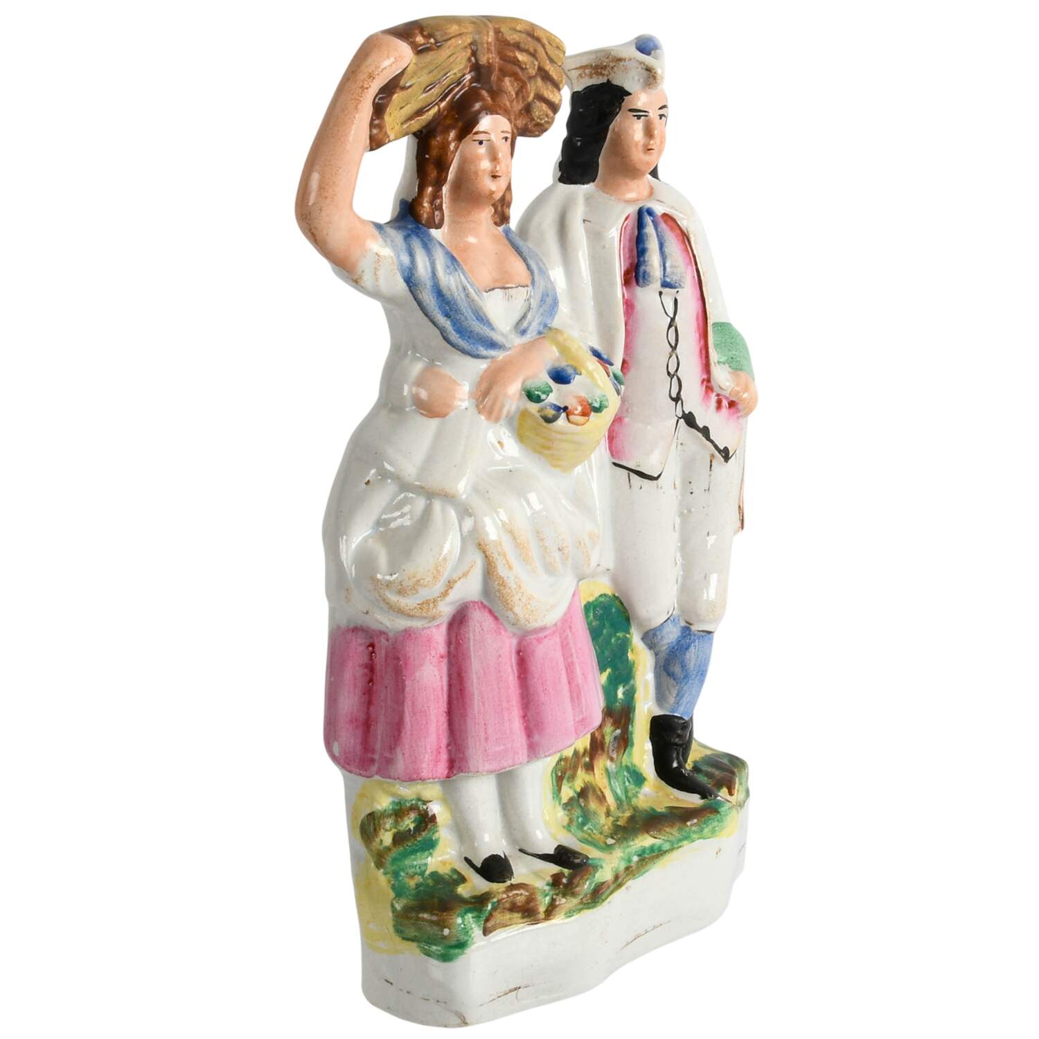 Antique 19th-Century Staffordshire Couple Figure-4