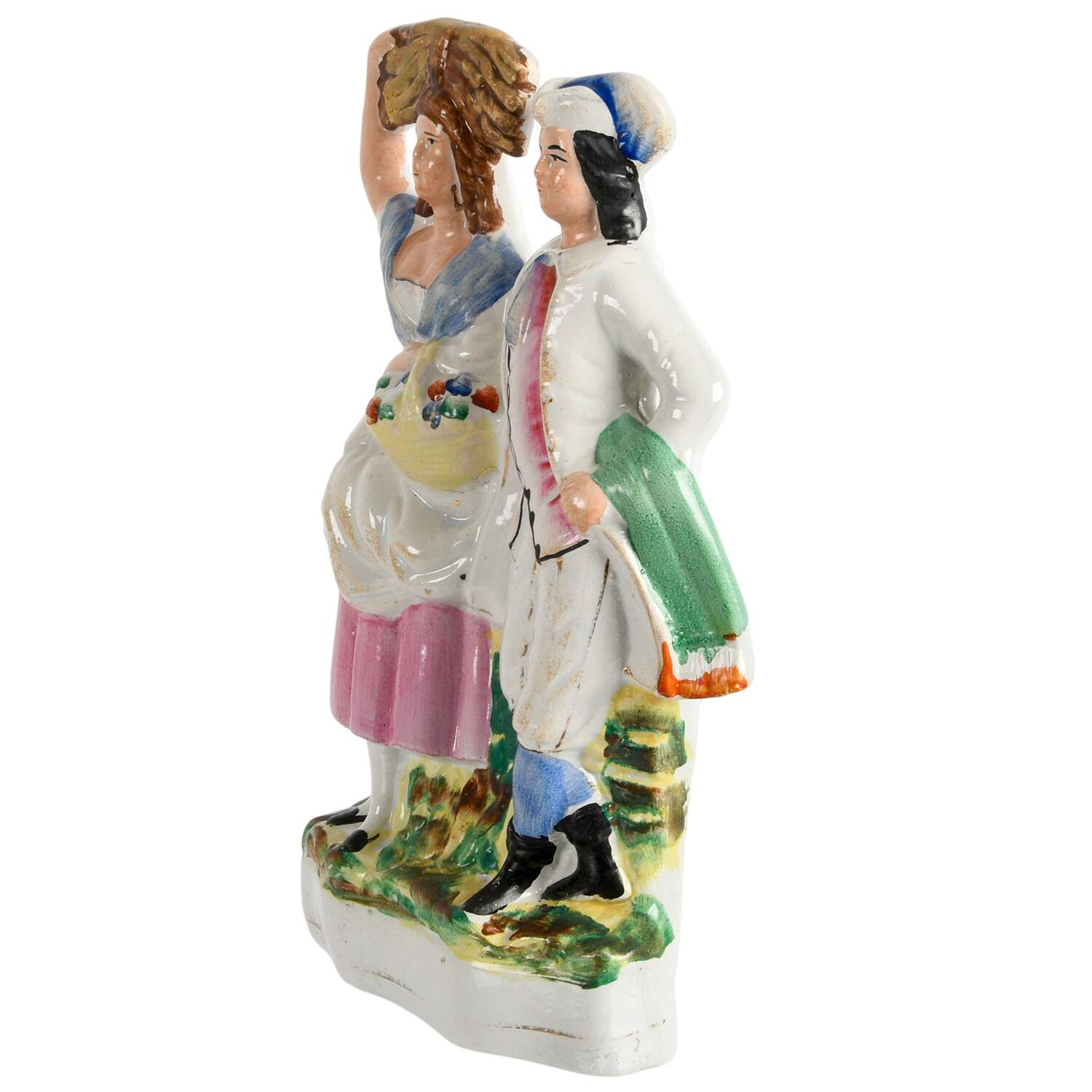 Antique 19th-Century Staffordshire Couple Figure-3