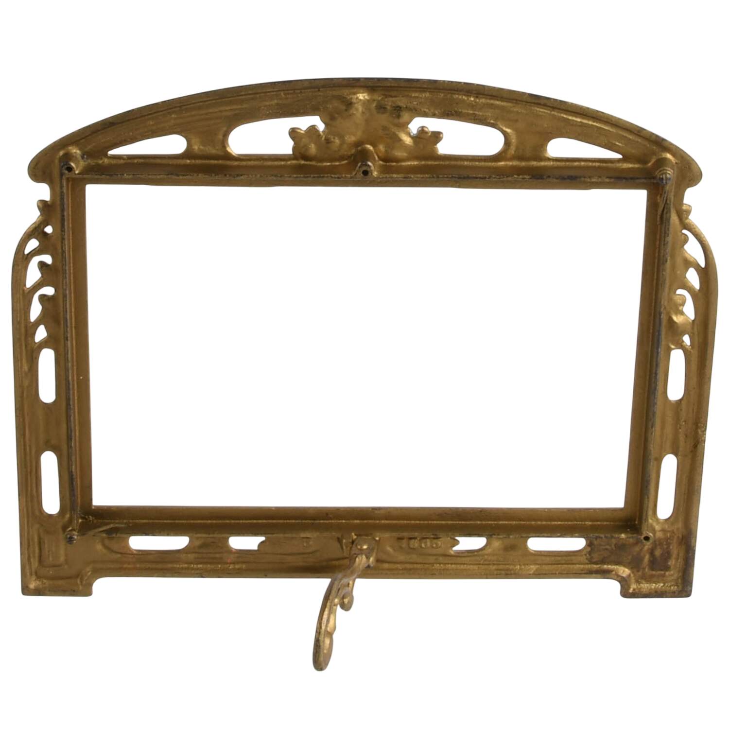 Antique Art Nouveau Gilt Metal Picture Frame-5