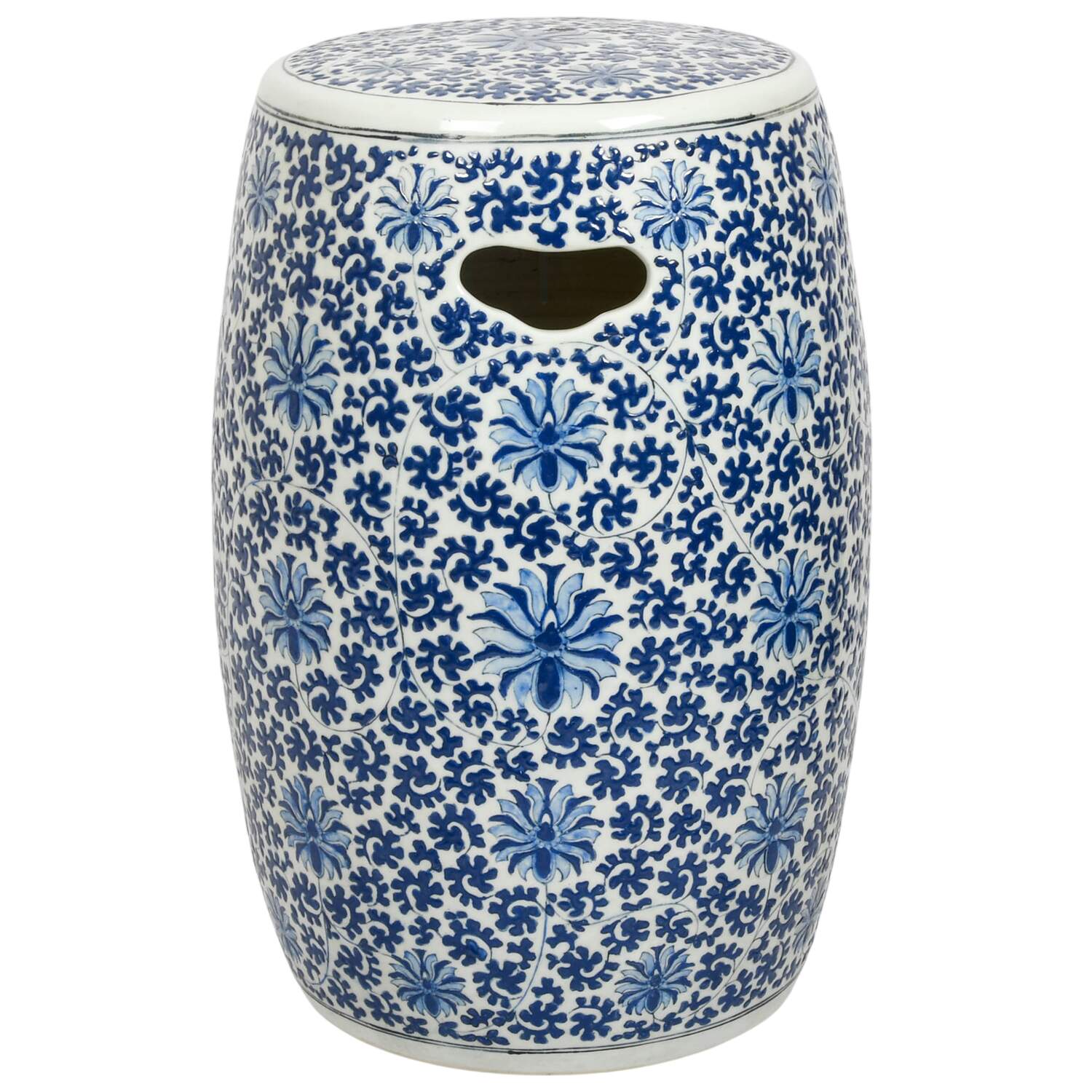 Japanese Blue and White Garden Barrel-4