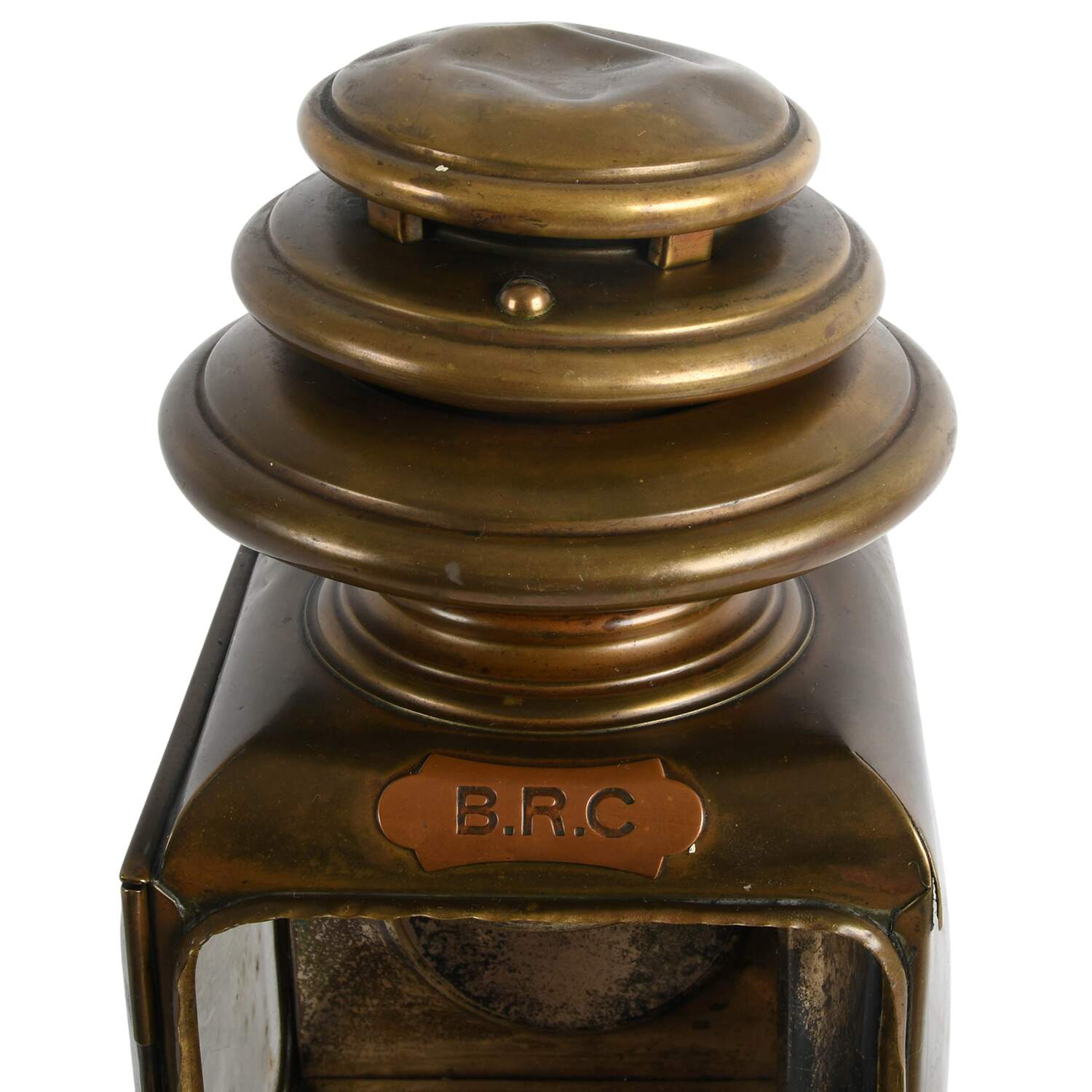 Antique Pair of French Brass Automobile Side Lamps-5