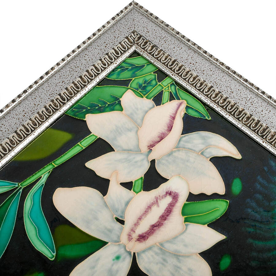 Framed Porcelain Orchids Wall Tile-4