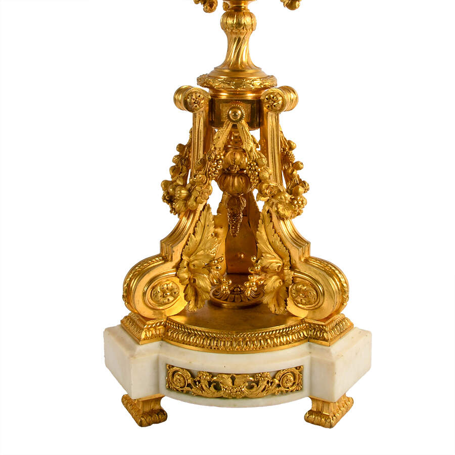 Antique Charpentier Clock and Candlestick Set-11