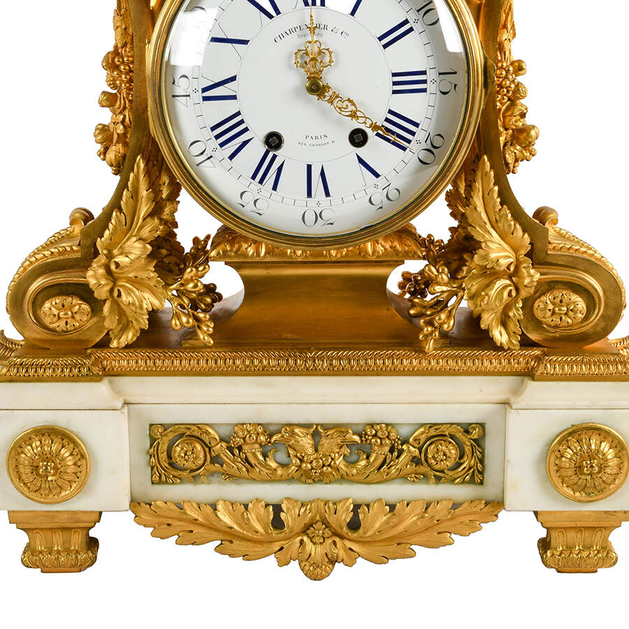 Antique Charpentier Clock and Candlestick Set-4