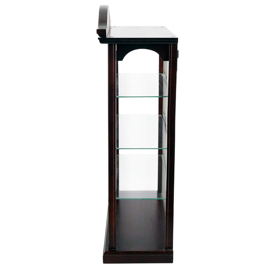 Mahogany Wall Curio with Glass Shelves-4