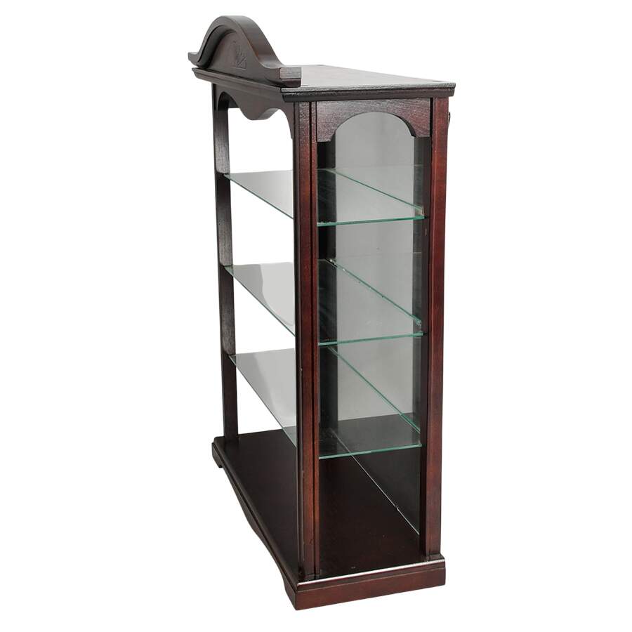 Mahogany Wall Curio with Glass Shelves-3