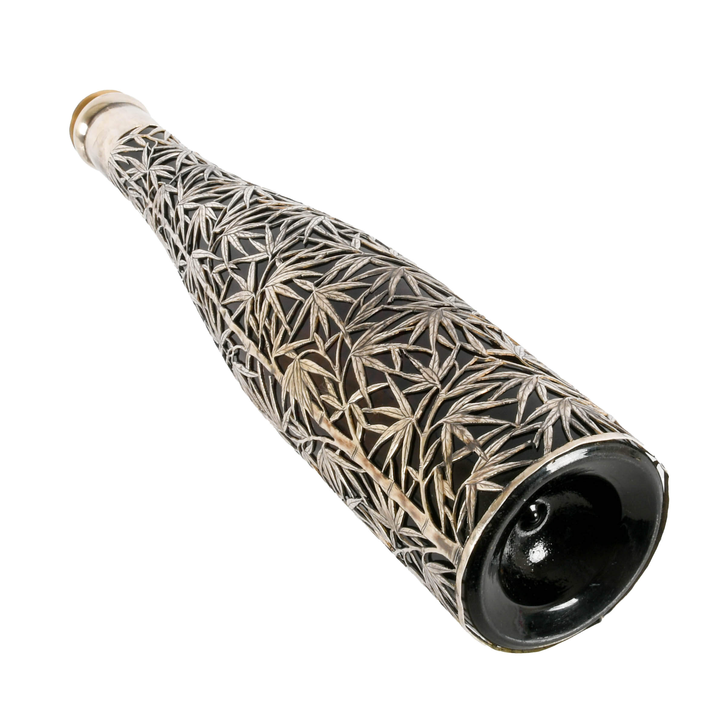 Decanter with Silver Bamboo Overlay-7