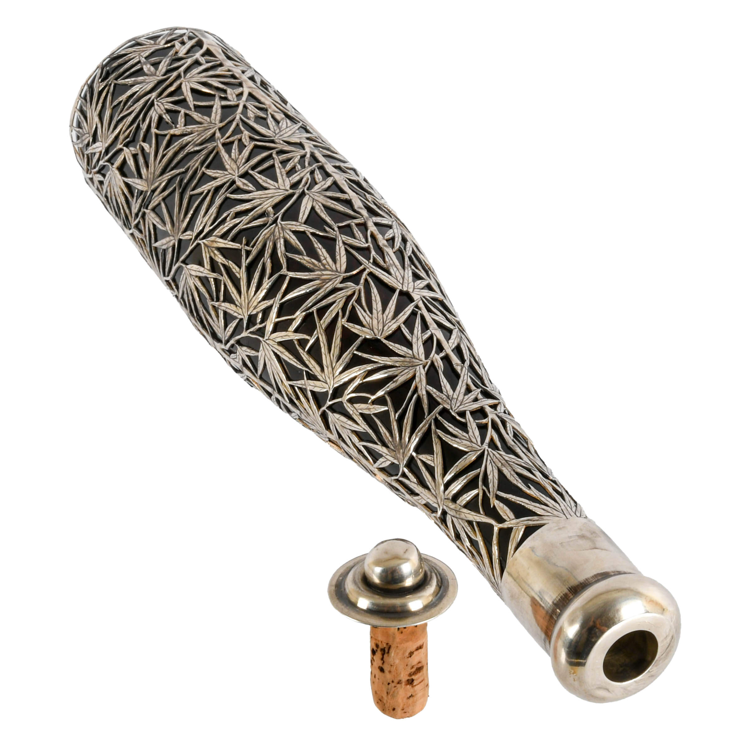 Decanter with Silver Bamboo Overlay-6