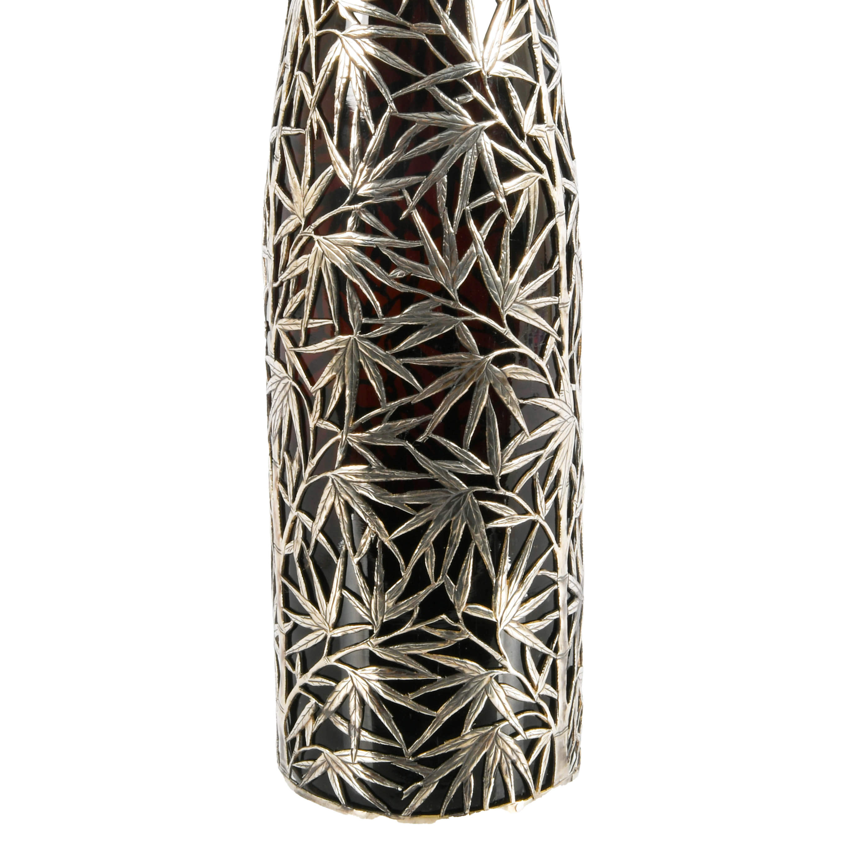Decanter with Silver Bamboo Overlay-5