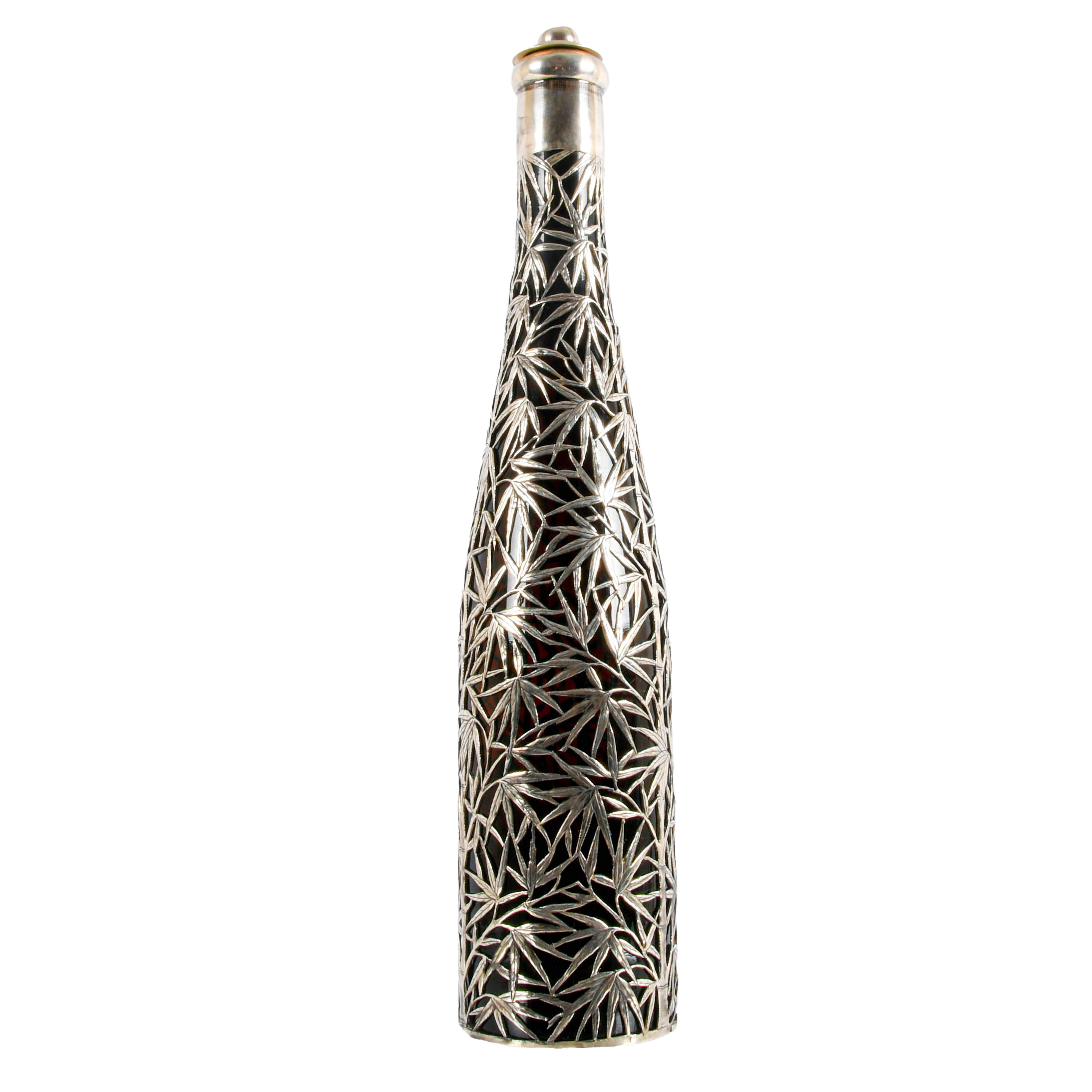 Decanter with Silver Bamboo Overlay-2