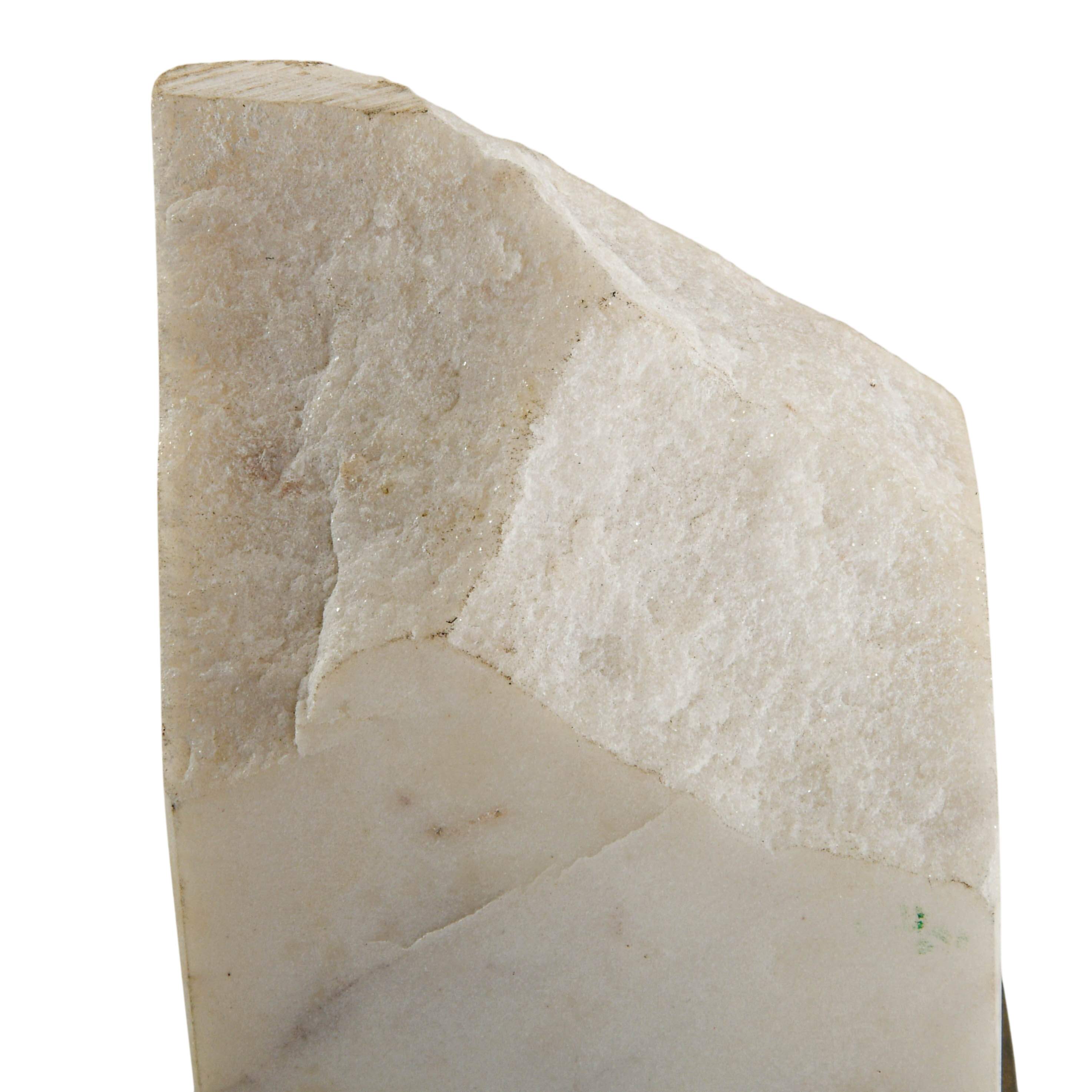 White Marble Sculpture with Wooden Pedestal Base-5