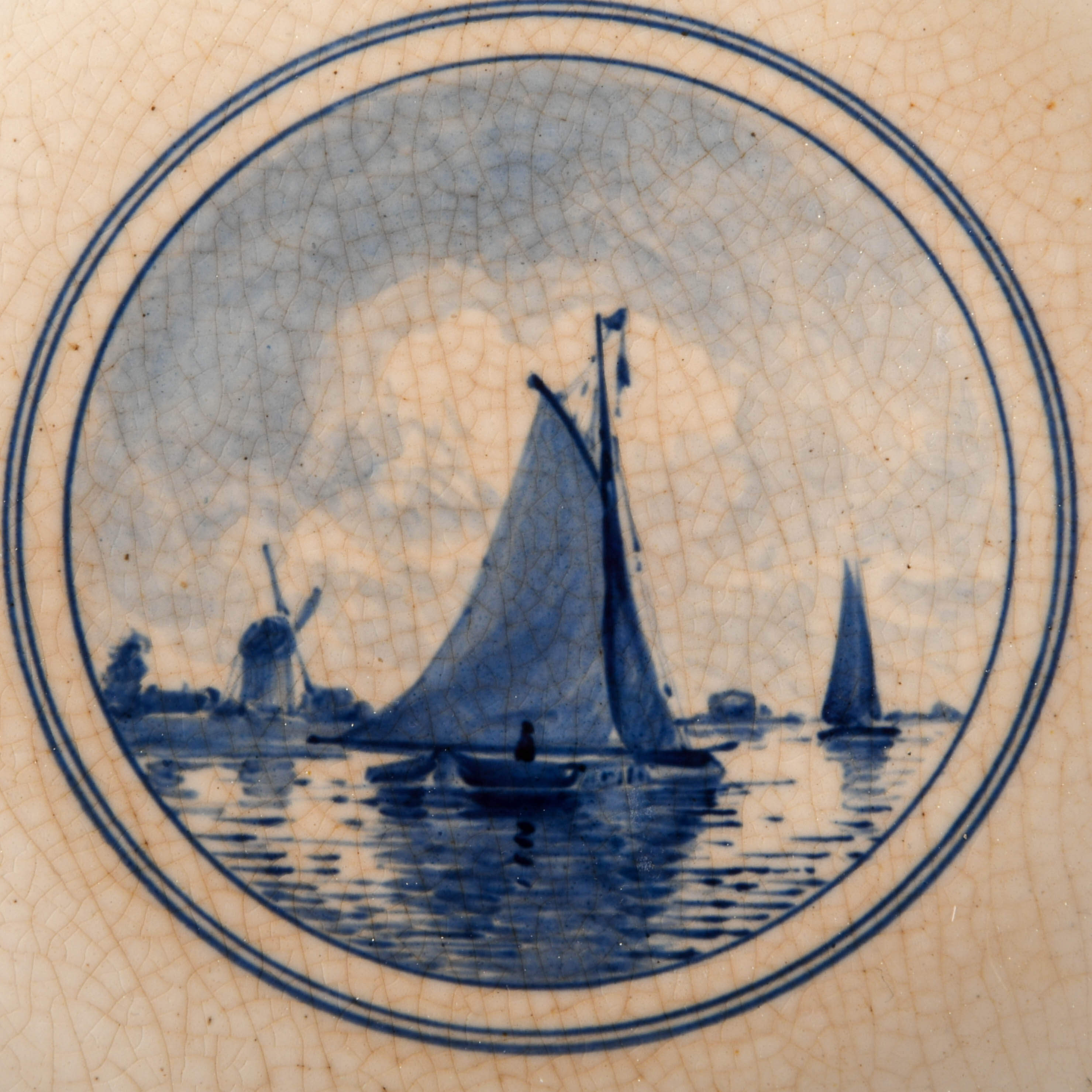 Royal Delft Pottery Dutch Windmill Plate-2