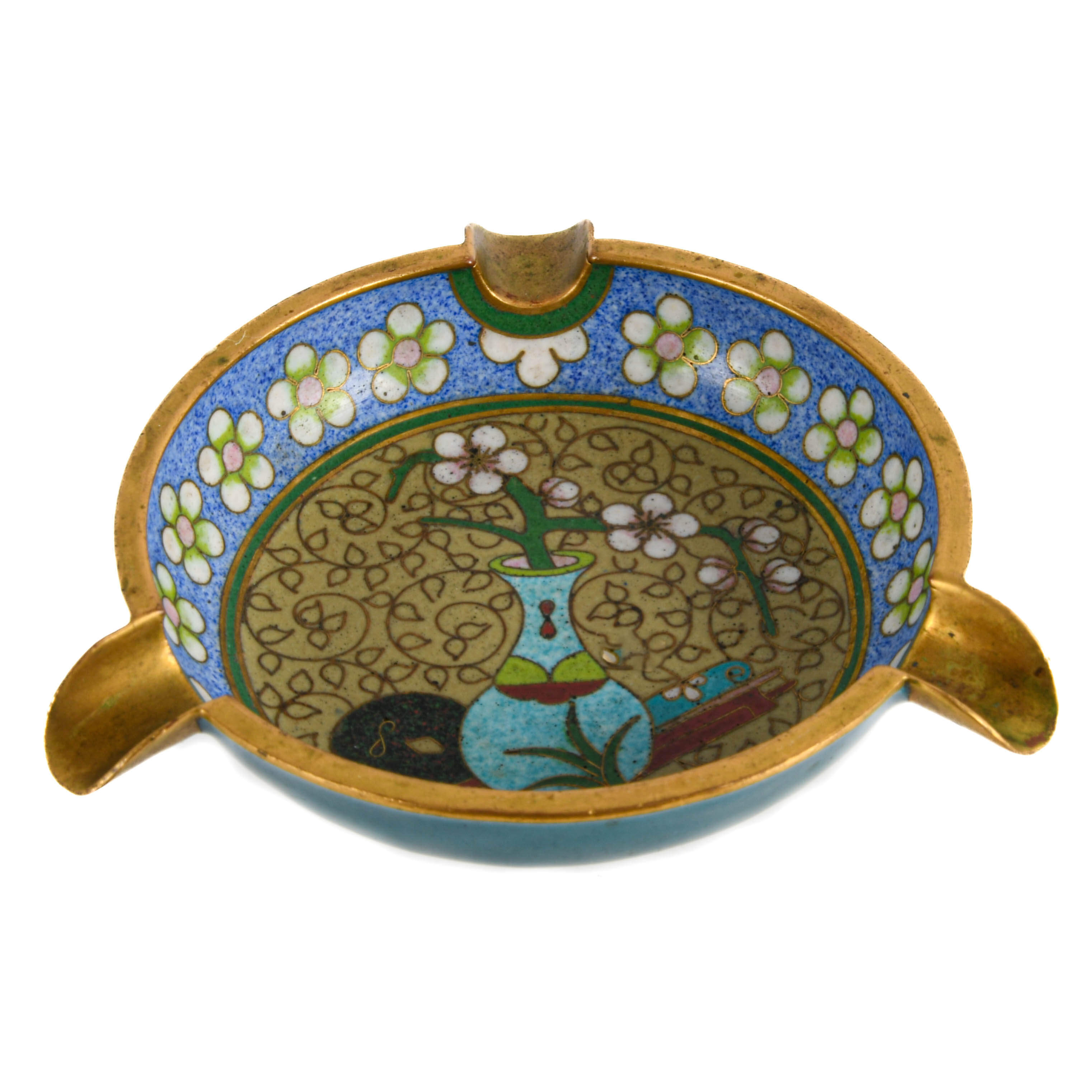 Chinese Floral Cloisonné Ashtray-3