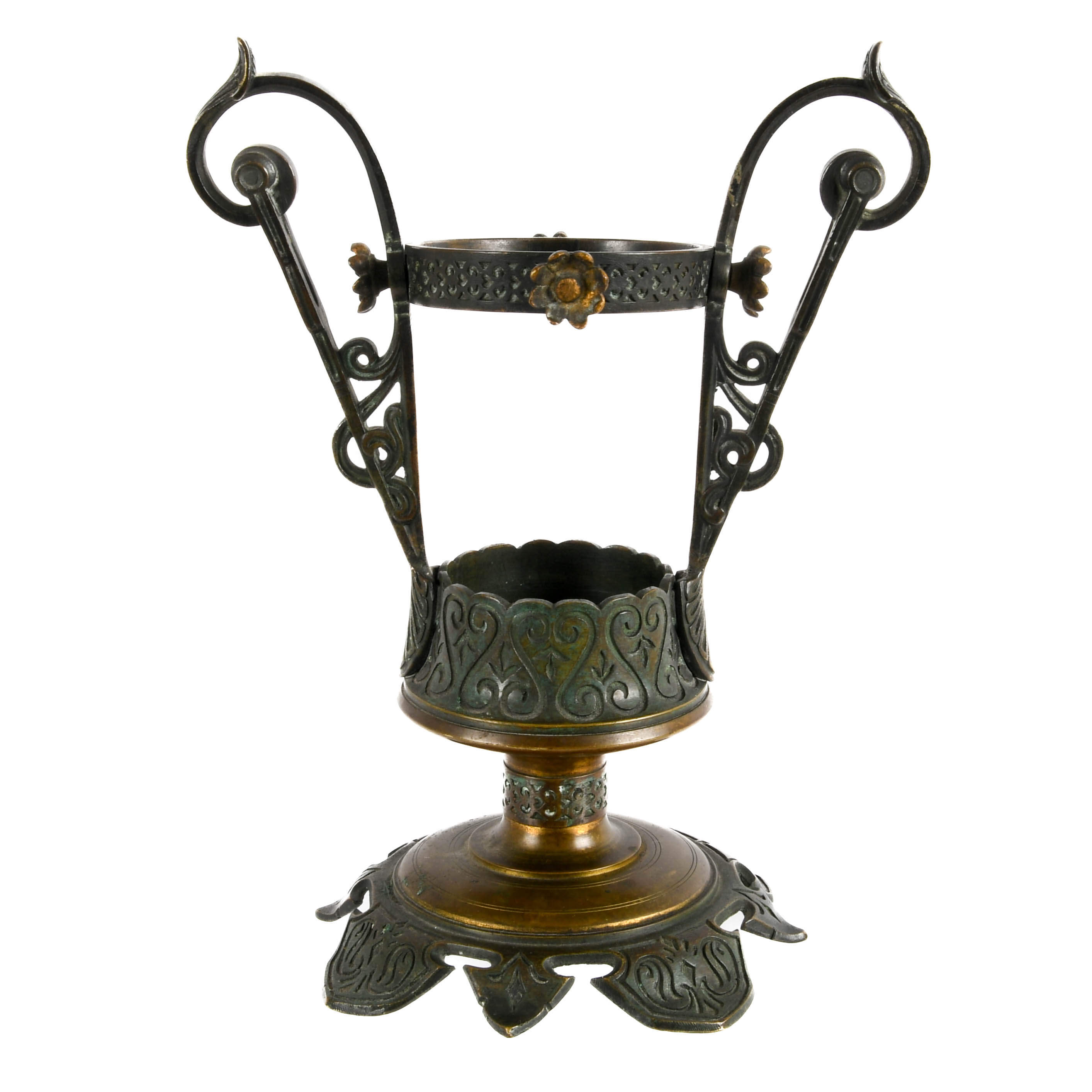 Art Nouveau Metal Incense Burner-1