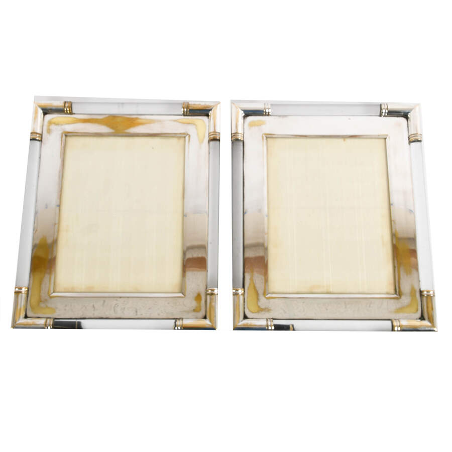 Pair of Metal Art Deco-Style Picture Frames-1