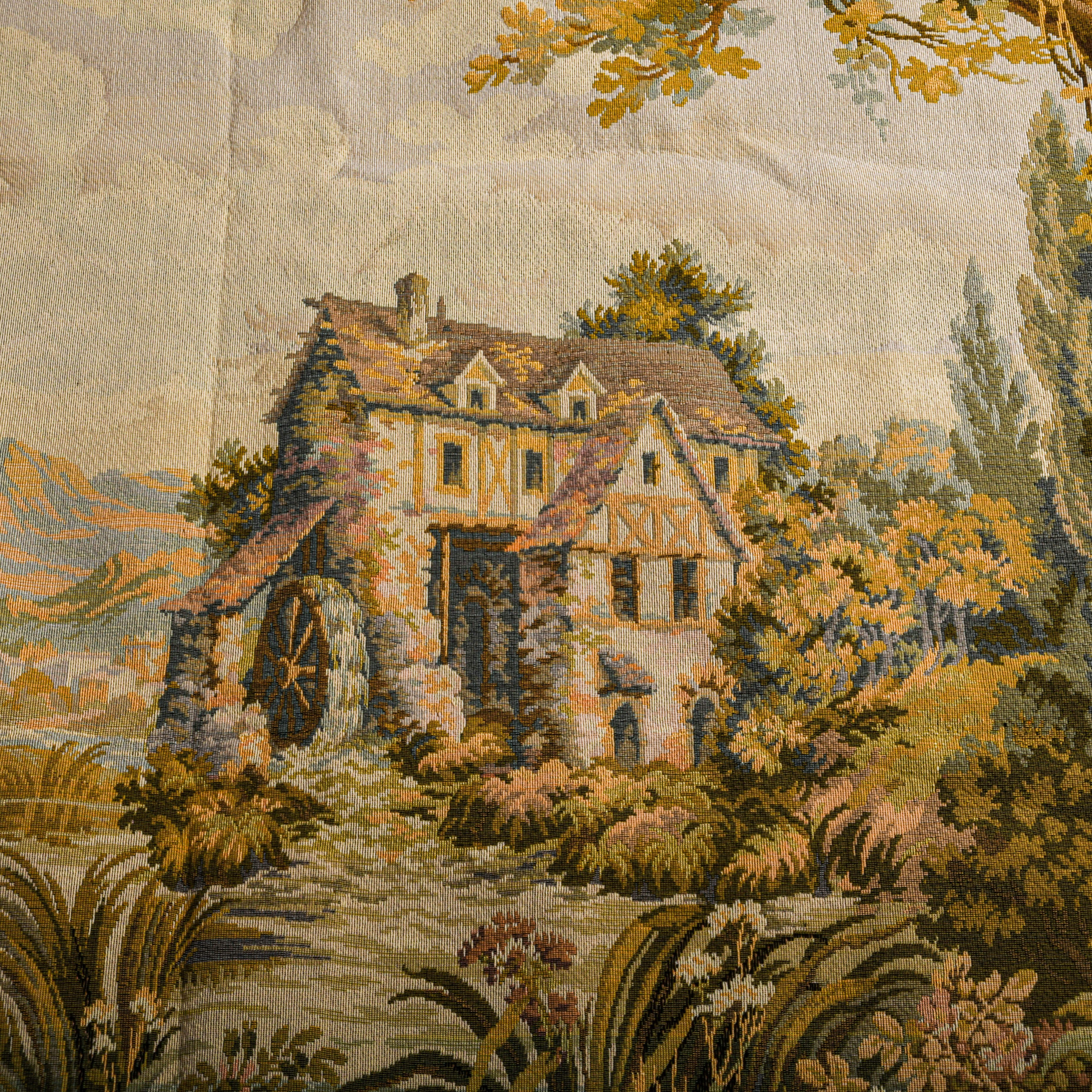 Romantic French Scenic Estate Wall Tapestry-2