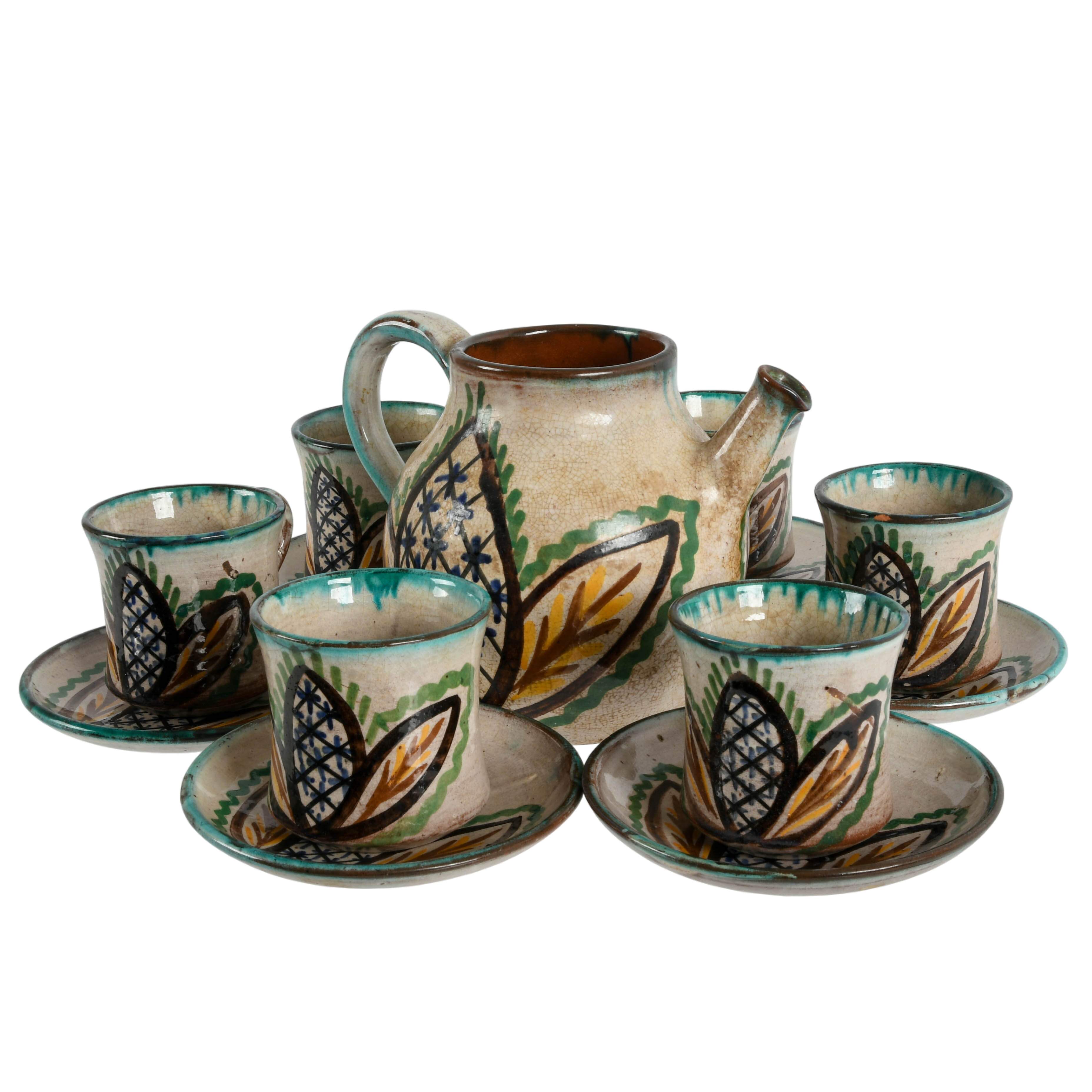 Glazed Studio Pottery Tea Set-2