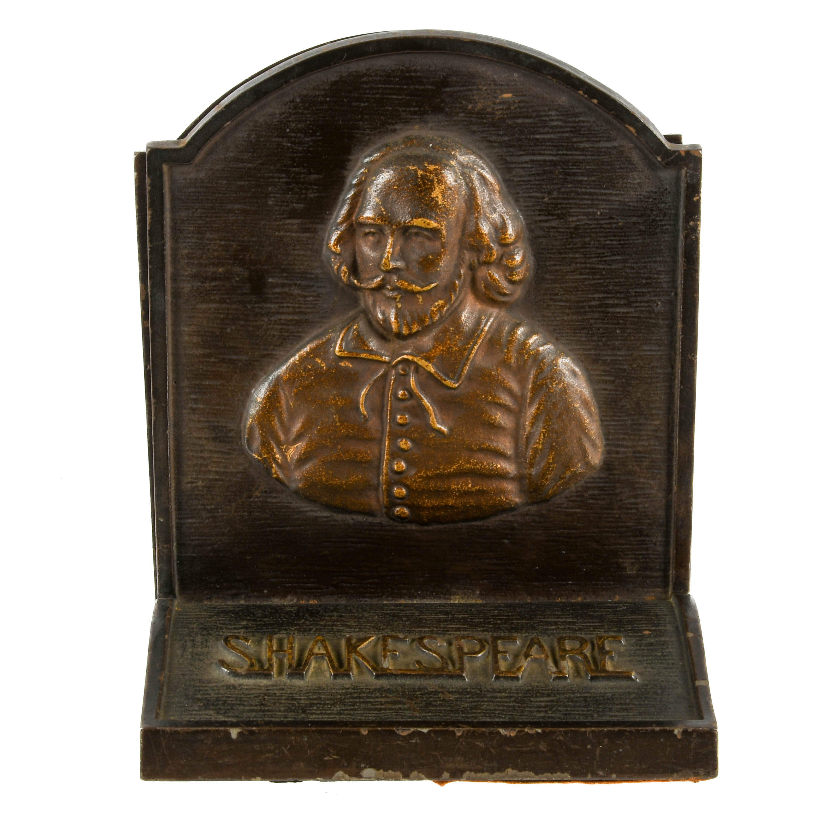 Antique Pair of Bradley & Hubbard Cast Iron Shakespeare Bookends-2