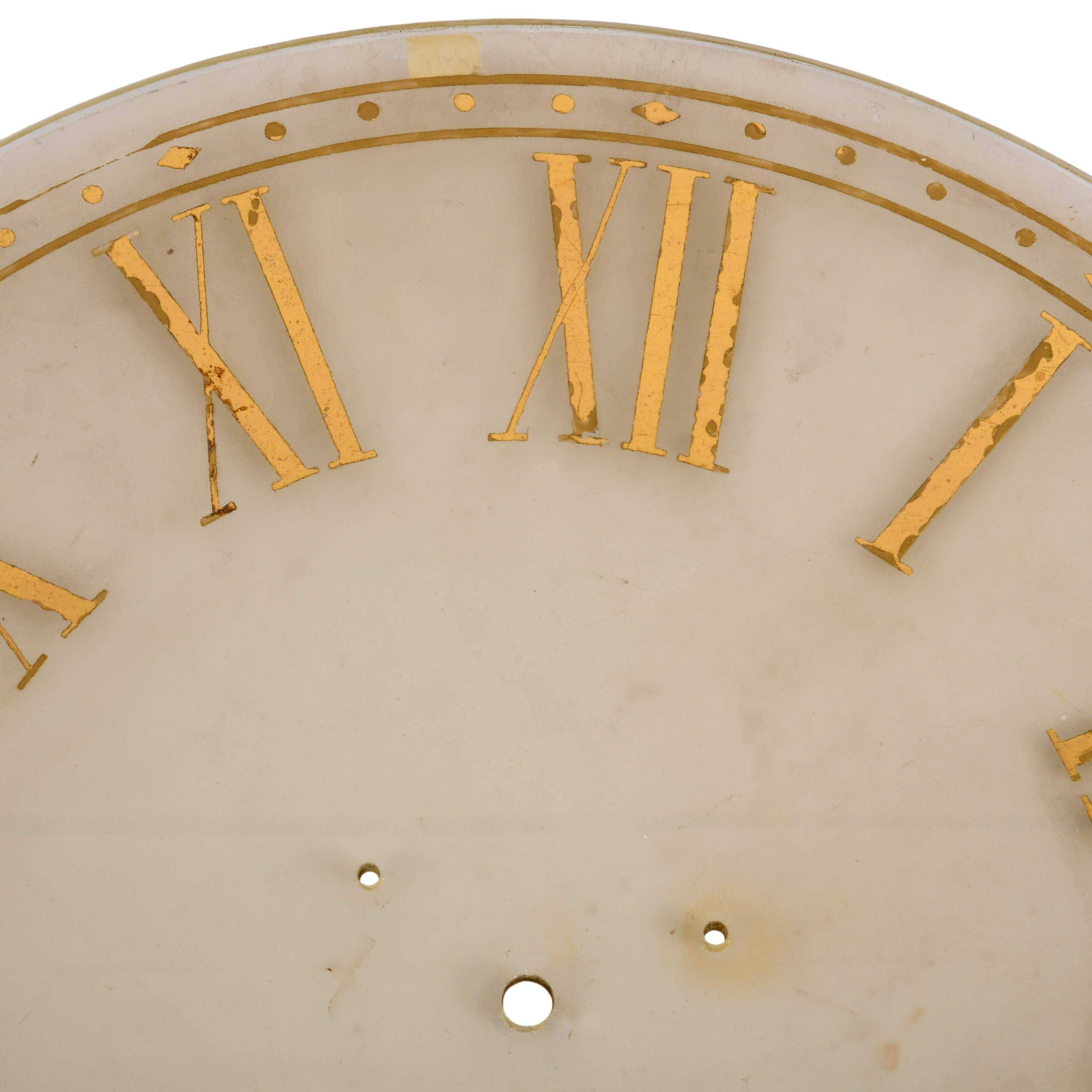 Oversized Glass Clock Face Hanging Wall Sculpture-2