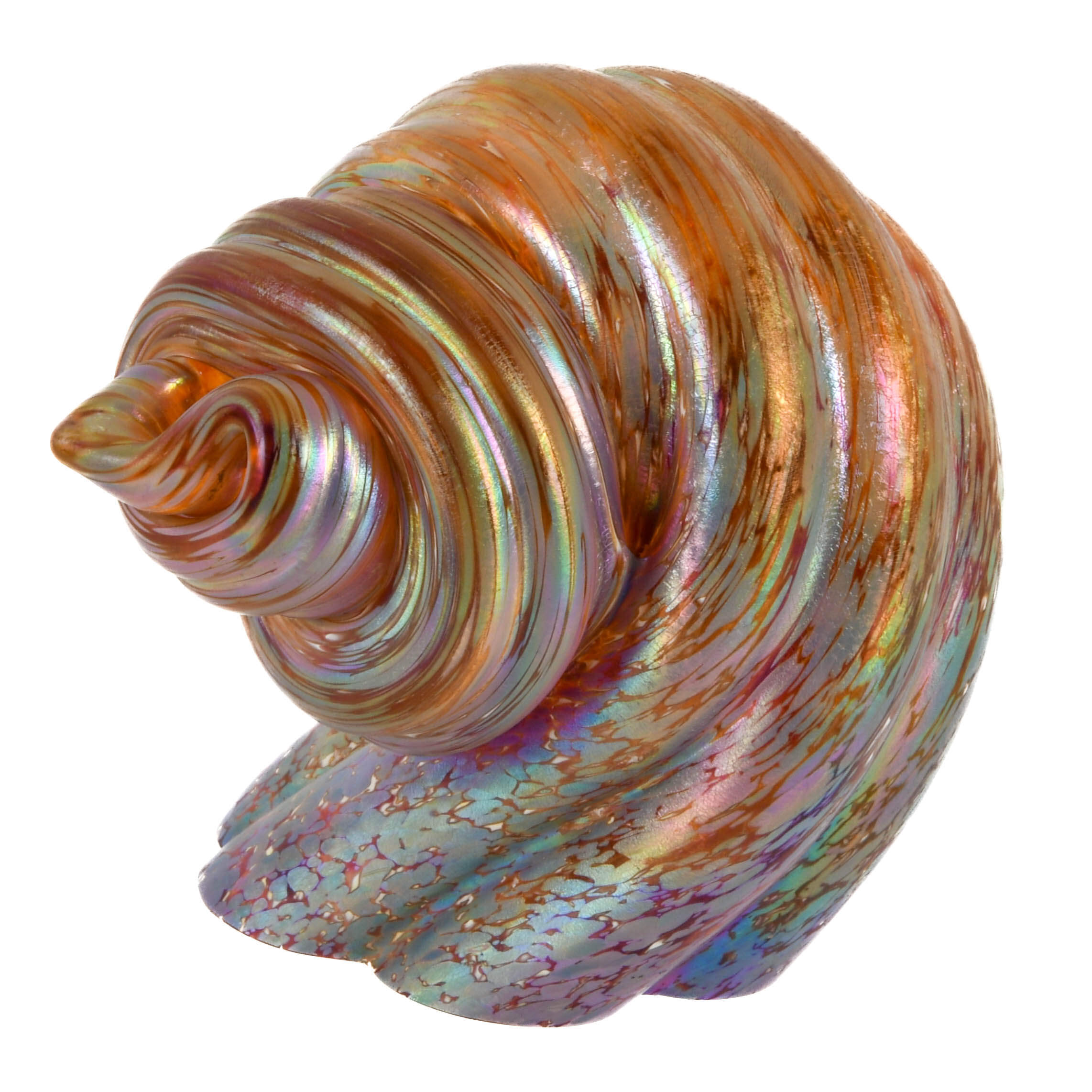 Signed Micheal Cohn Art Glass Seashell Paperweight-2