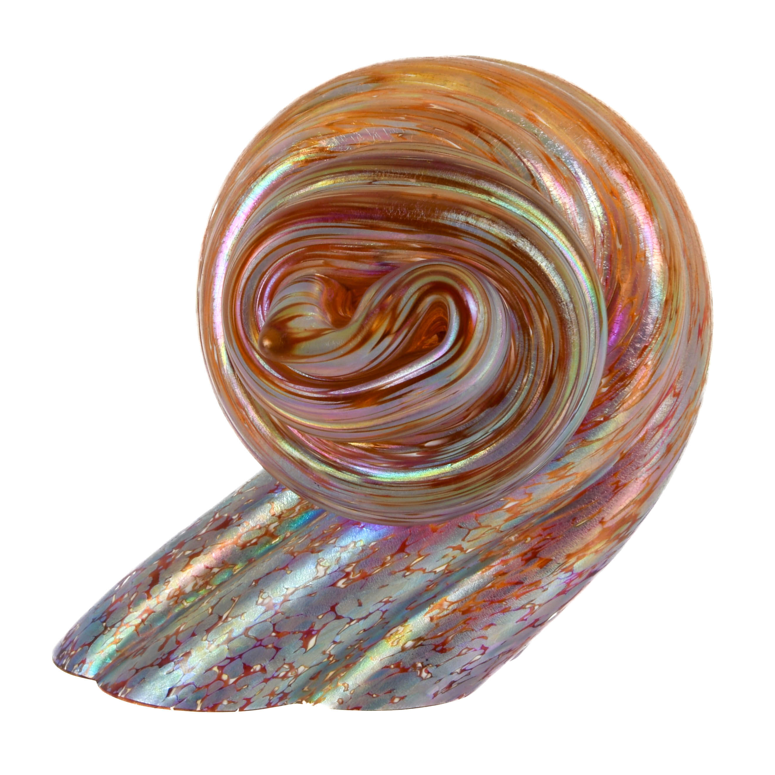 Signed Micheal Cohn Art Glass Seashell Paperweight-1