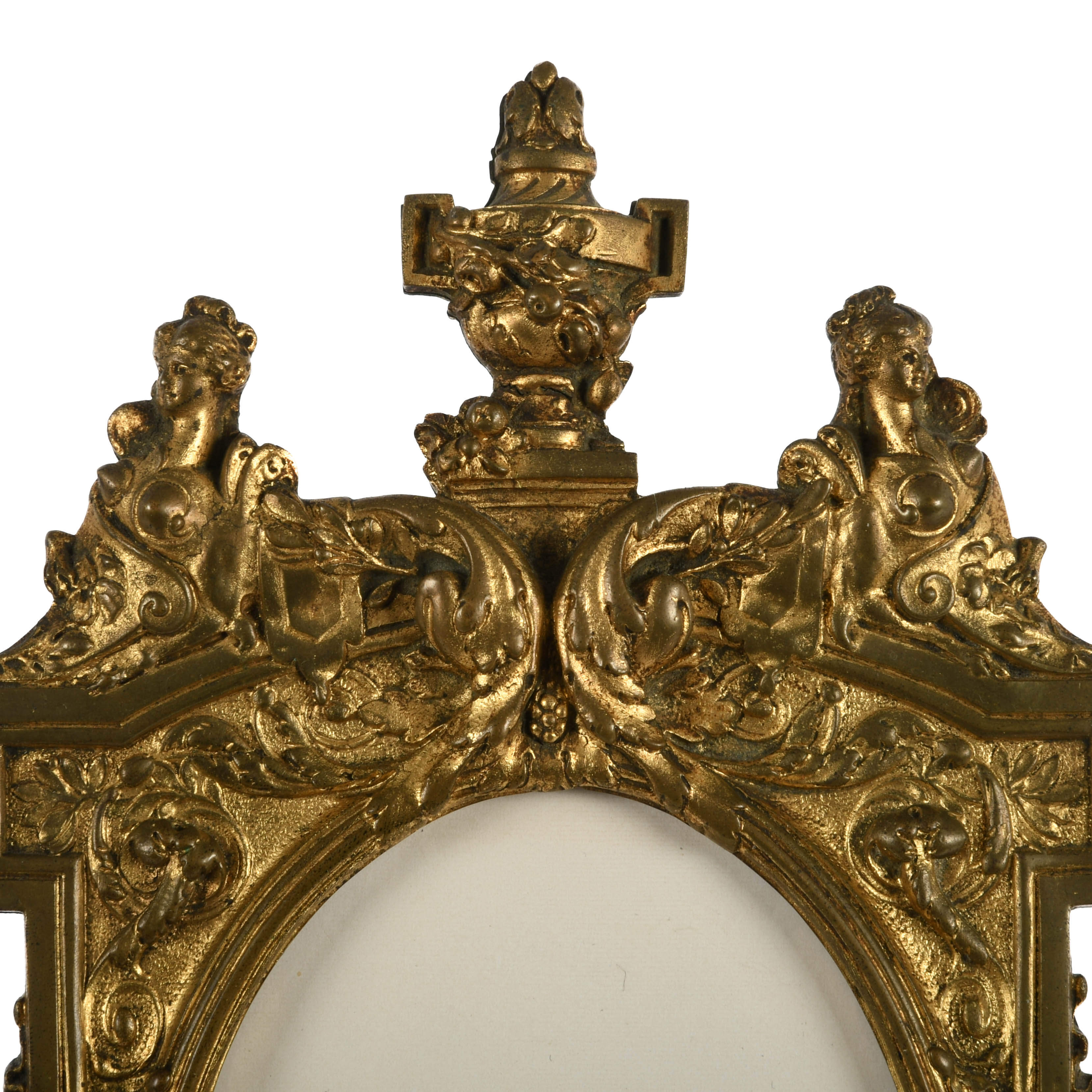 Belle Époque Gilded Brass Ladies Dressing Mirror-2