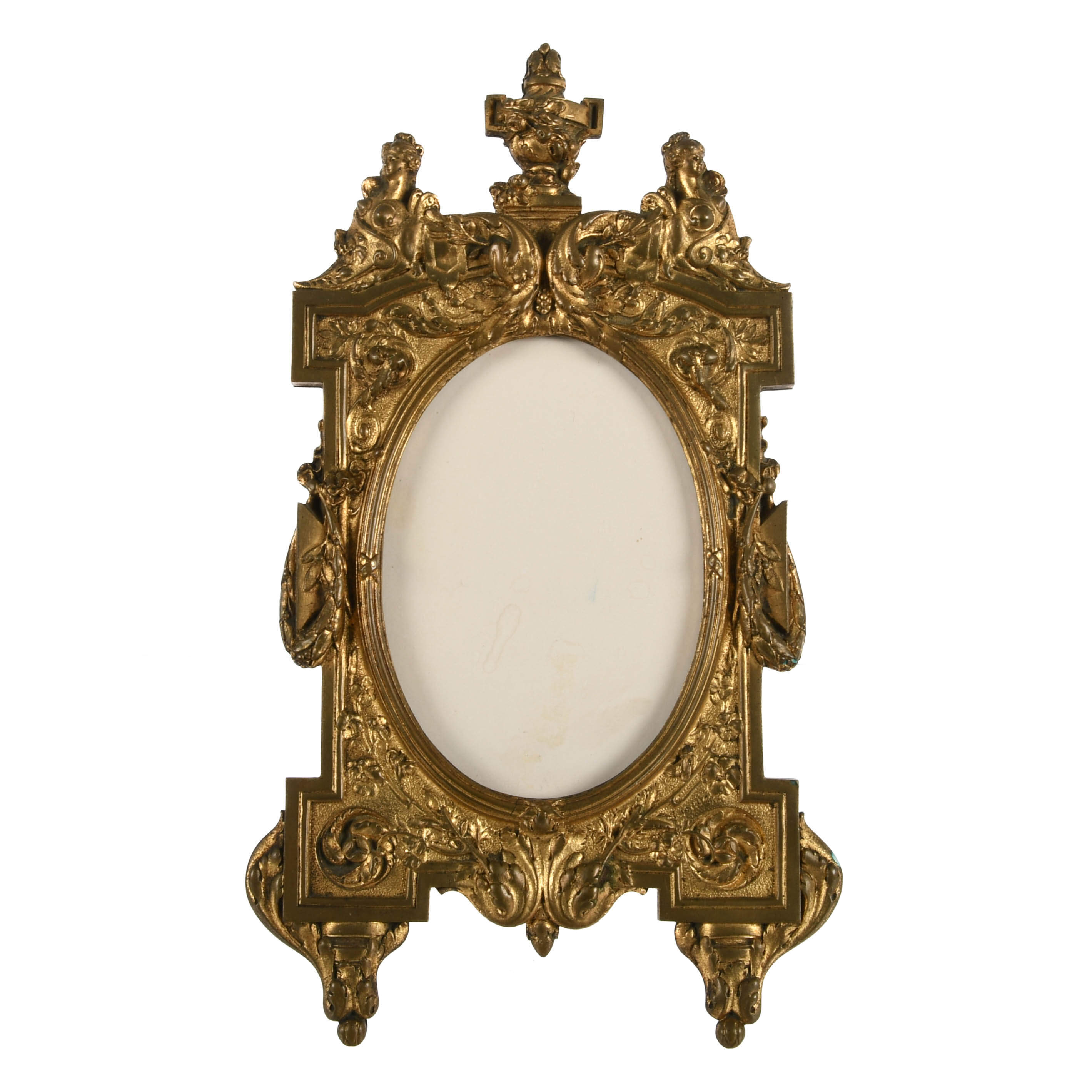 Belle Époque Gilded Brass Ladies Dressing Mirror-1