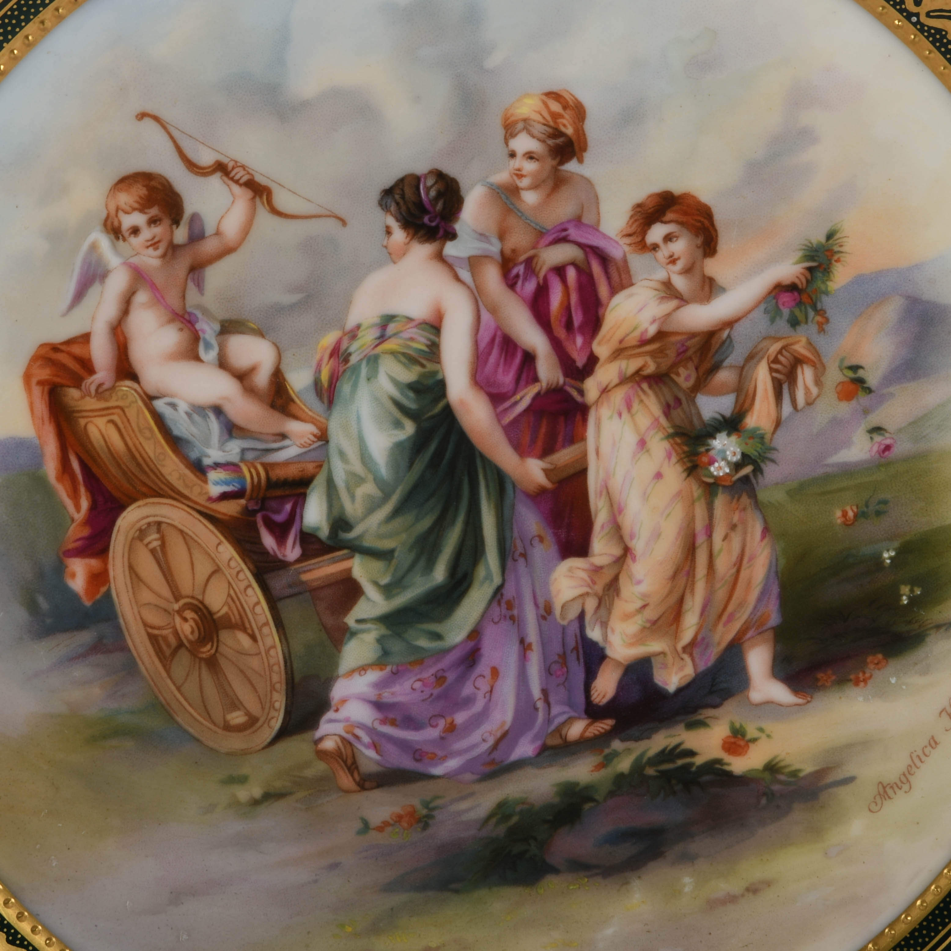 Antique Royal Vienna "Triumph des Amor" Angelica Kauffmann Plate-2
