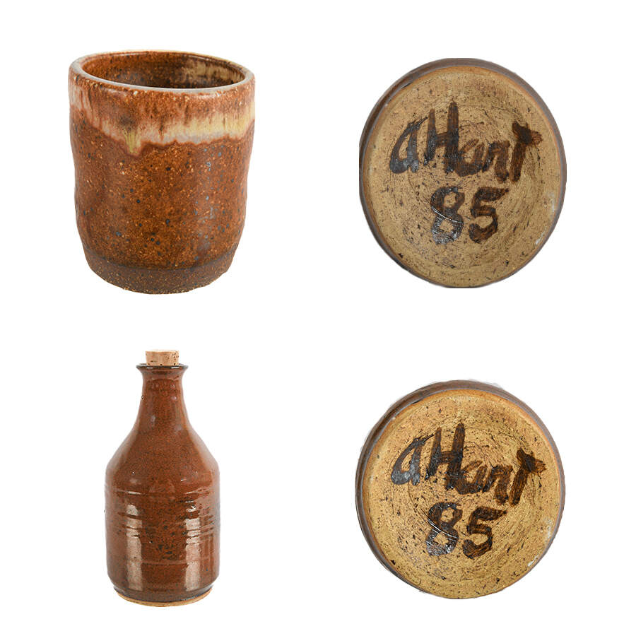 Lot of Five Signed Studio Pottery Items-7