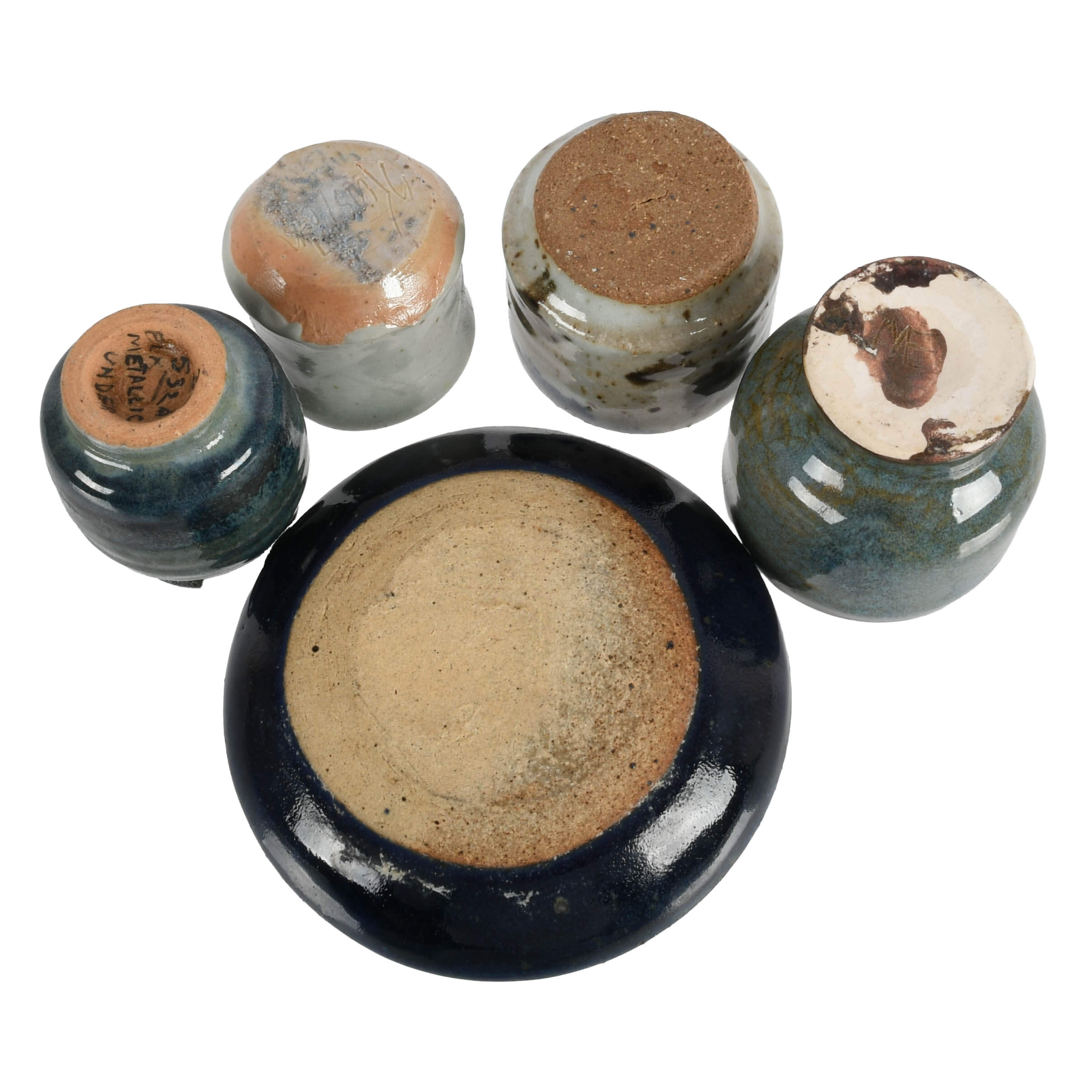 Lot of Studio Pottery Cups and a Plate-10