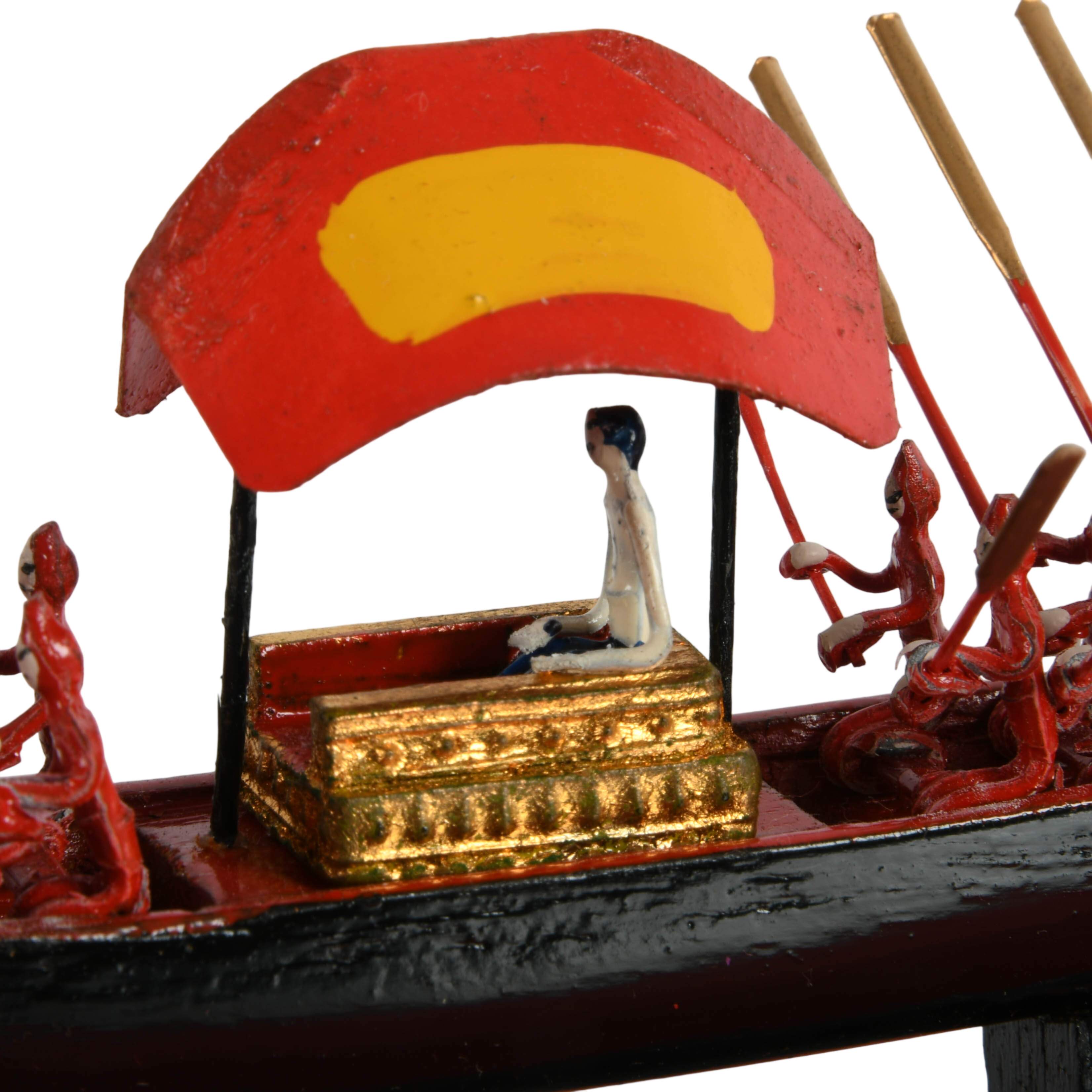 Scale Model of Royal Thai Barge in Glass Case-8