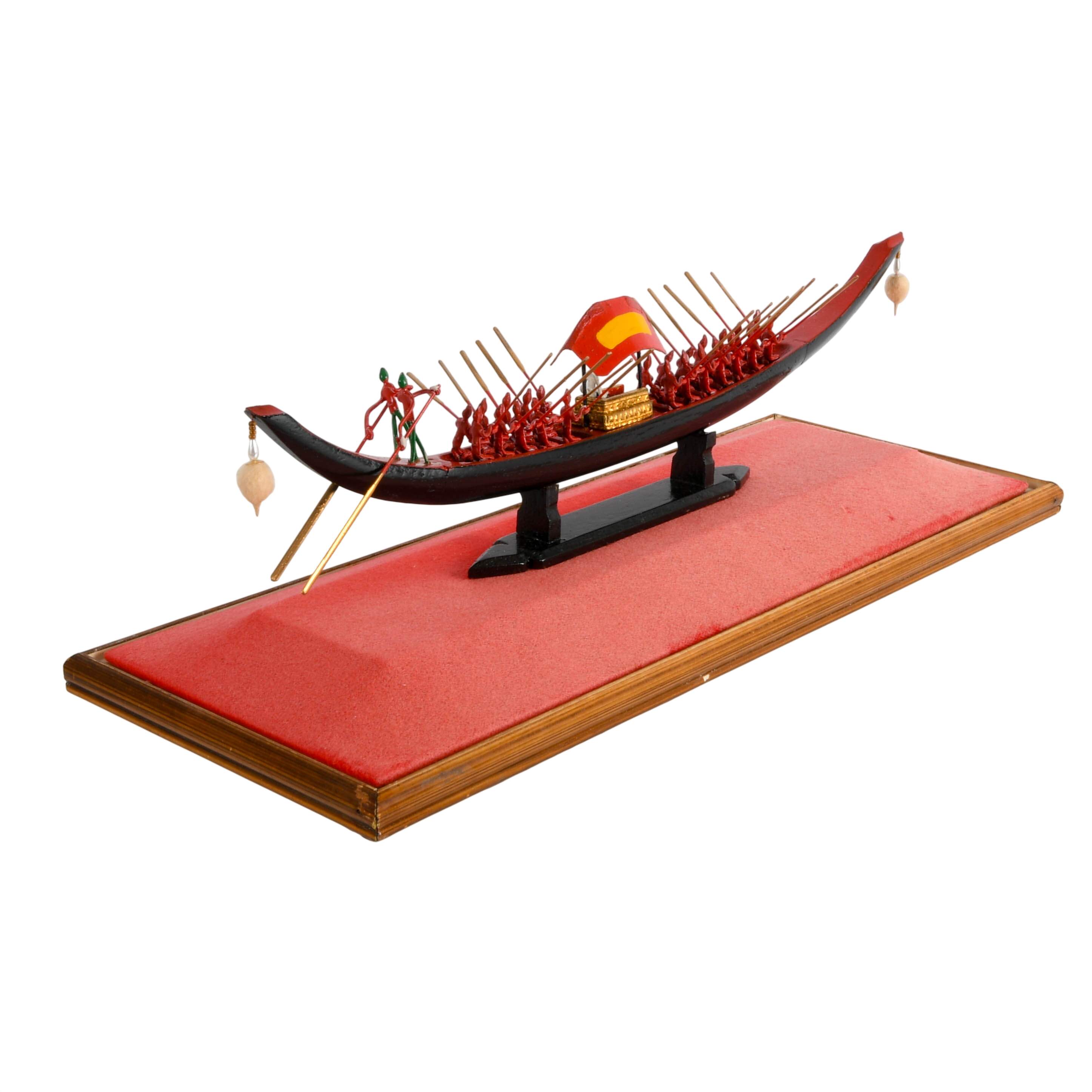 Scale Model of Royal Thai Barge in Glass Case-7
