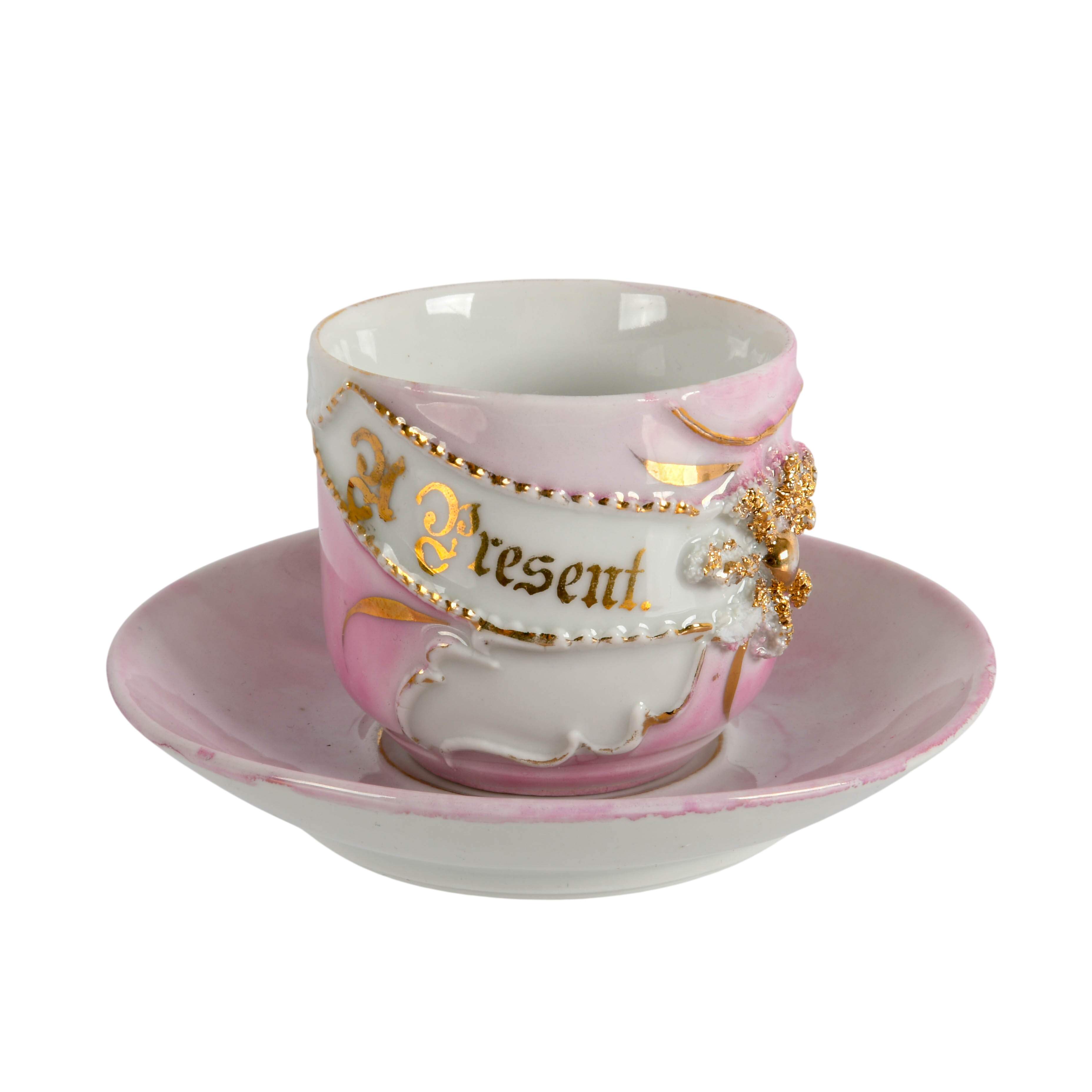 Antique Five-Piece German Sweet Nothings Demitasse Cup and Saucer Sets-4