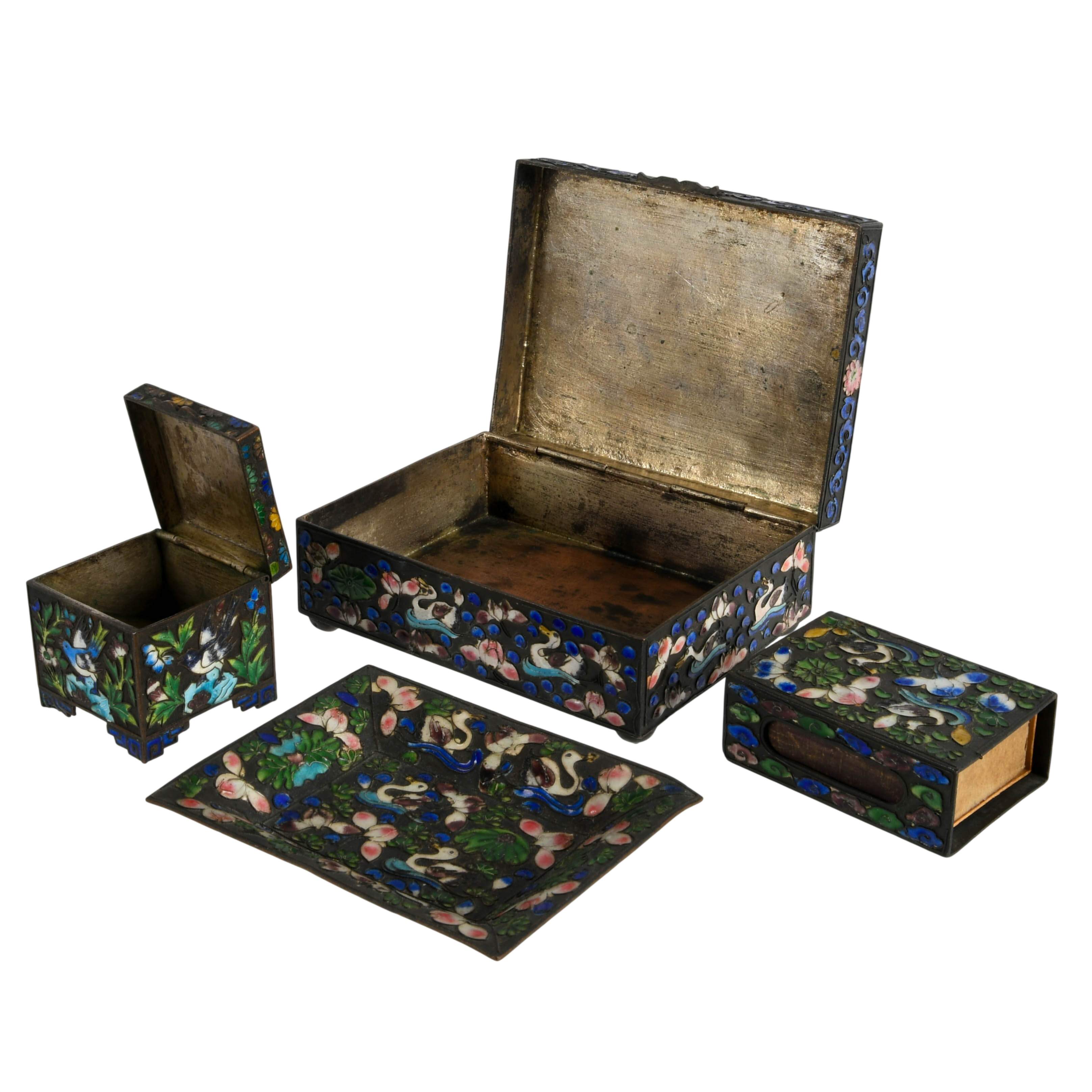 Six-Piece Chinese Cloisonné Enamel Lot-4
