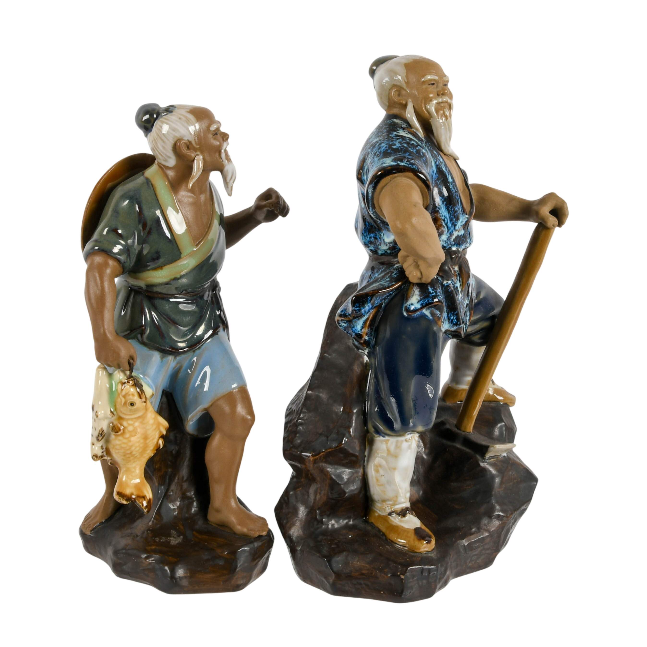 Set of Two Glazed Chinese Mudmen-6