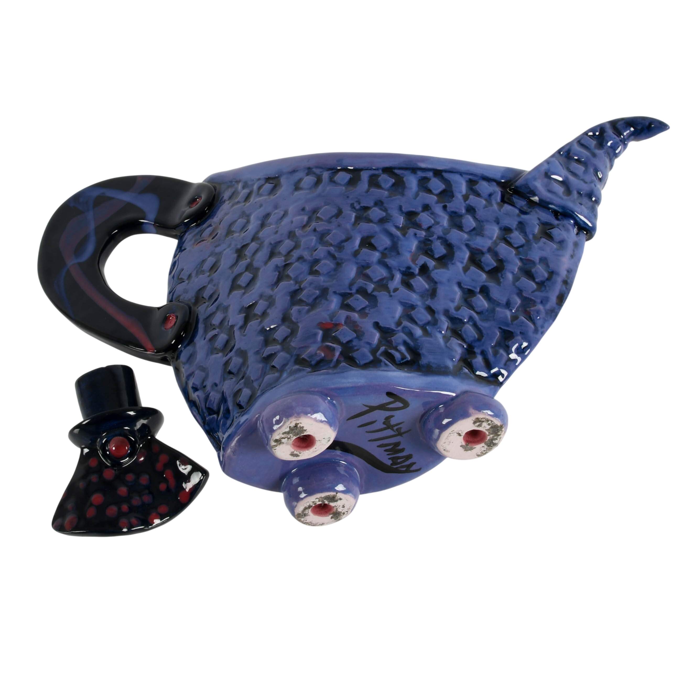 Signed Contemporary NC Pottery Teapot by Lucinda Pittman-7