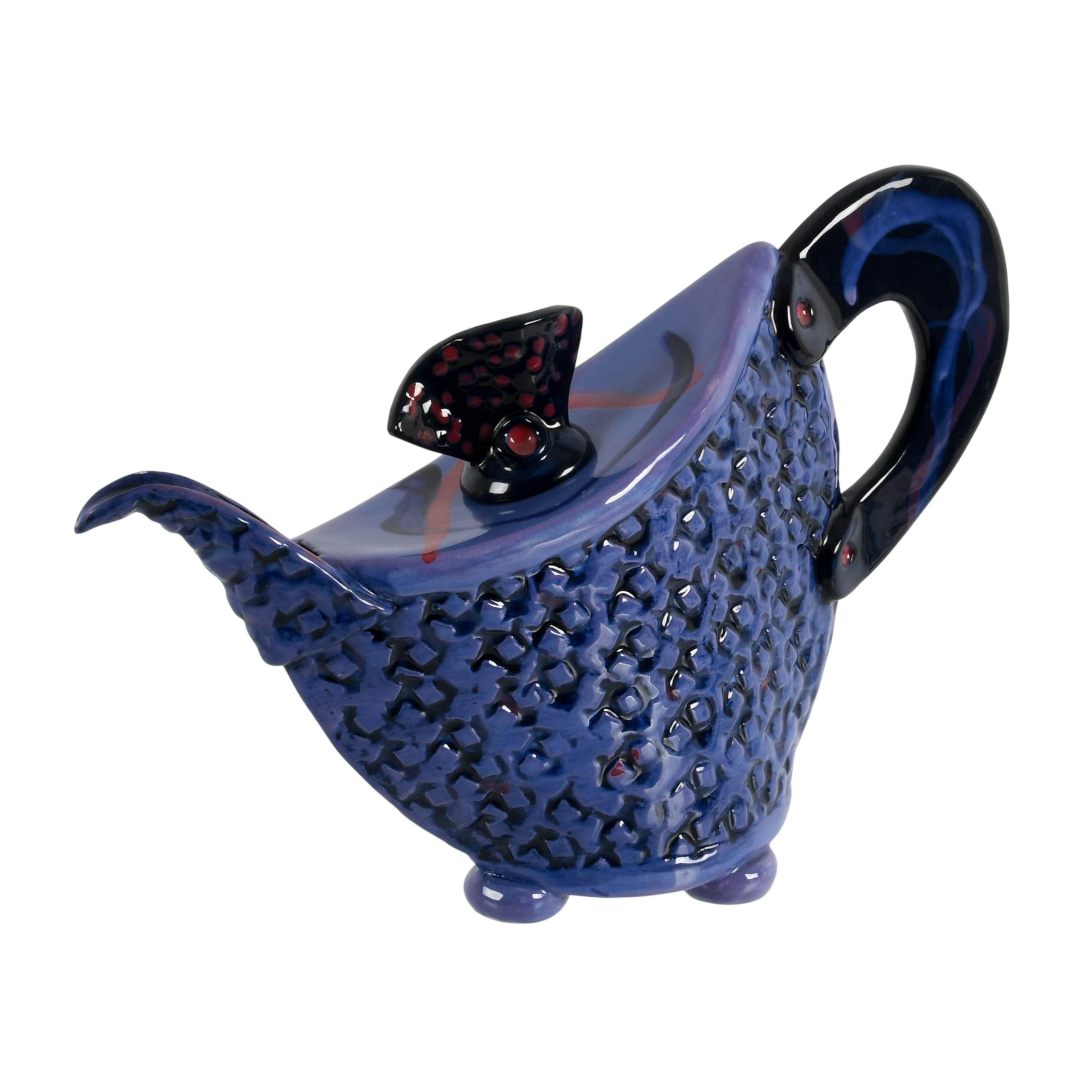 Signed Contemporary NC Pottery Teapot by Lucinda Pittman-4
